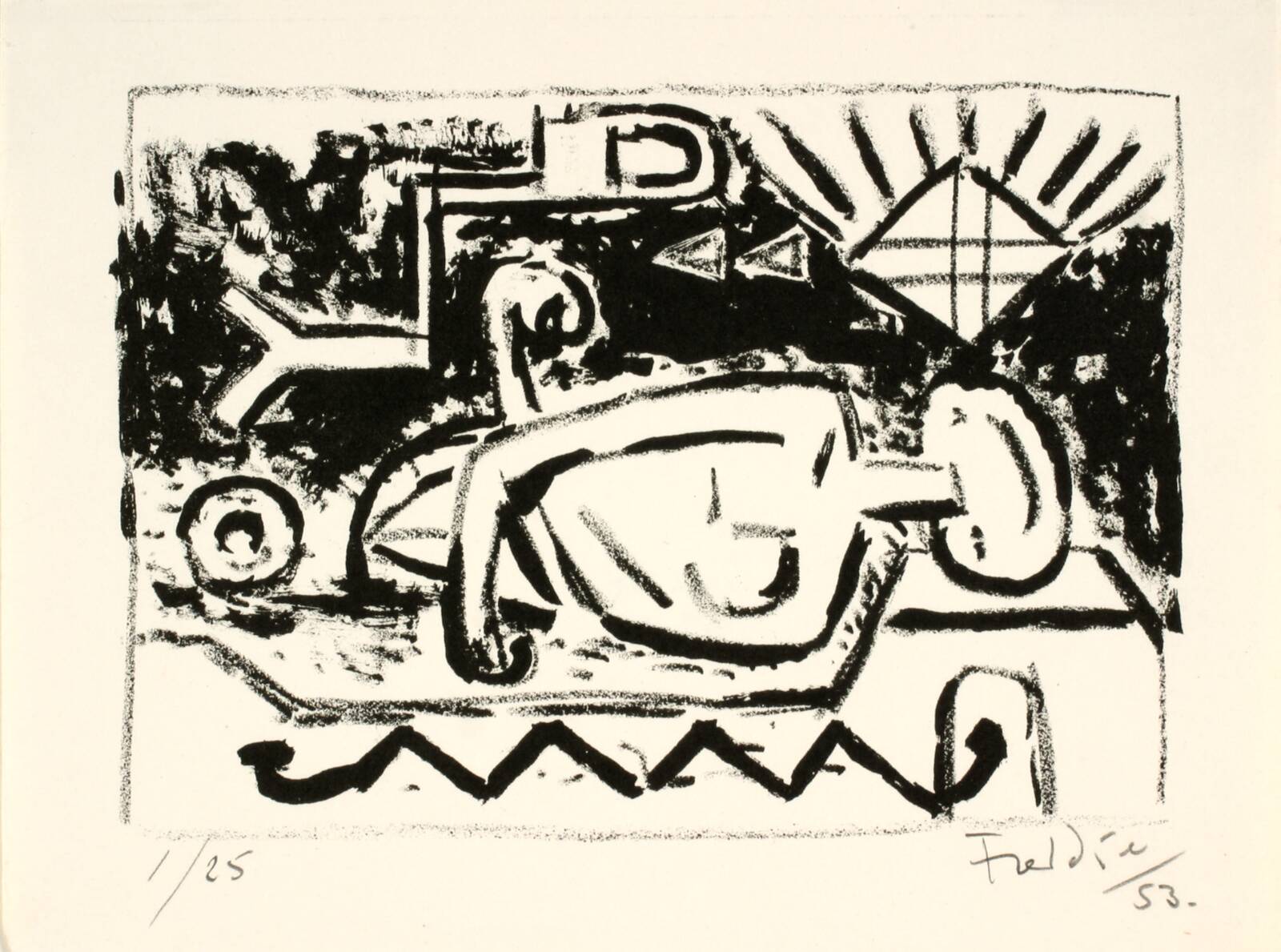 Kvinde og sol, Wilhelm Freddie, 1953
