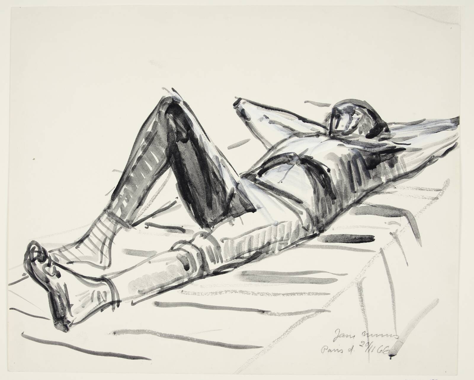 Studie af liggende mand, Jane Muus, 1966