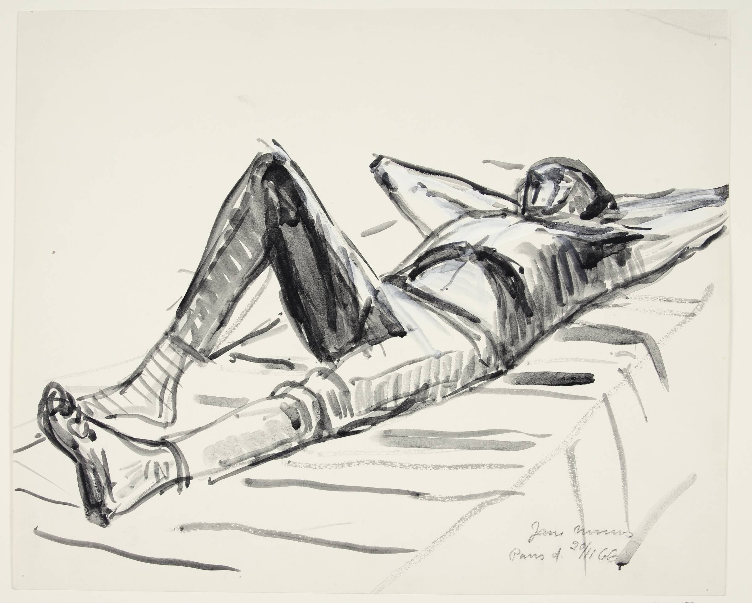 Studie af liggende mand, Jane Muus, 1966