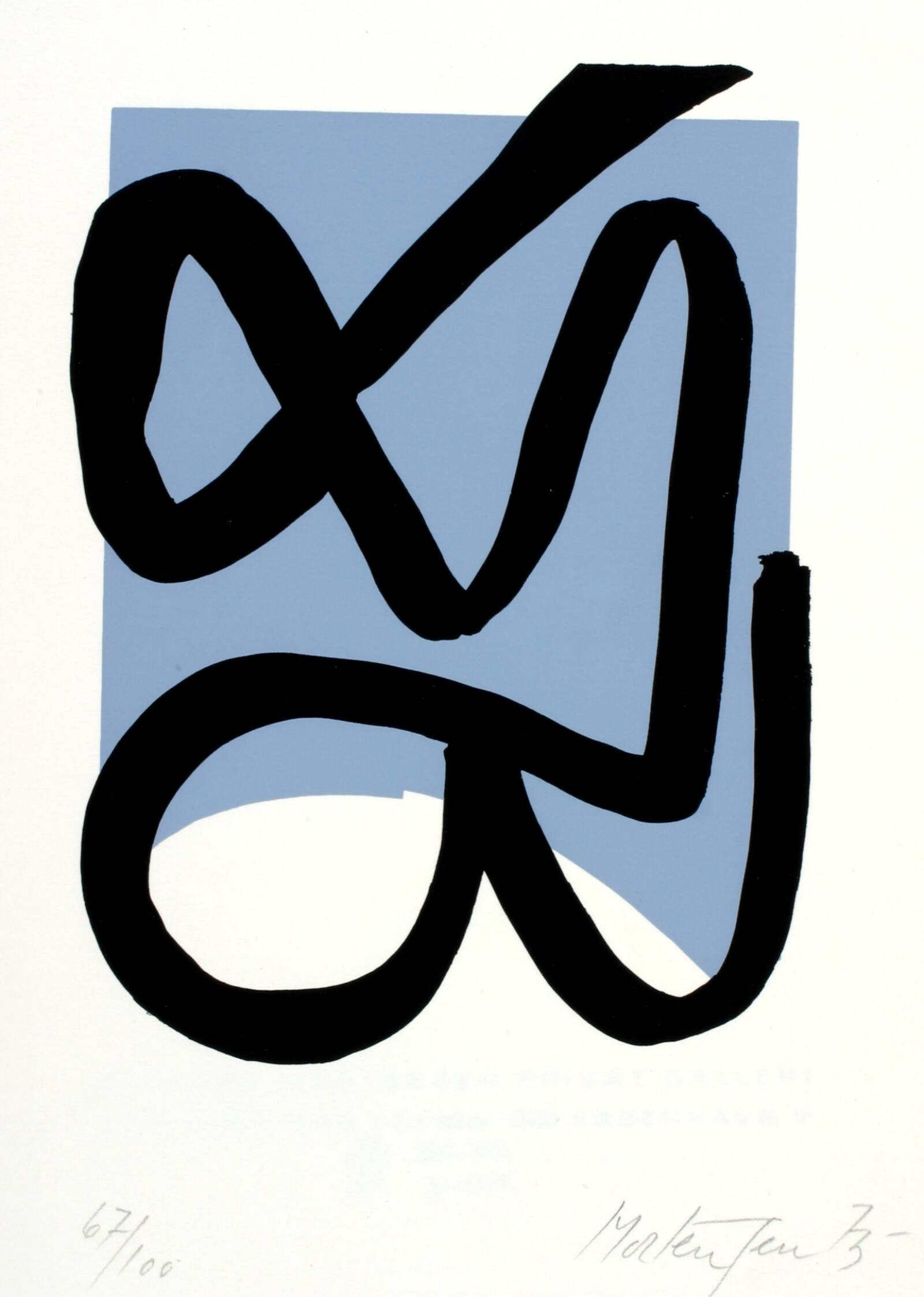 Komposition i sort og blågråt, Richard Mortensen, 1975