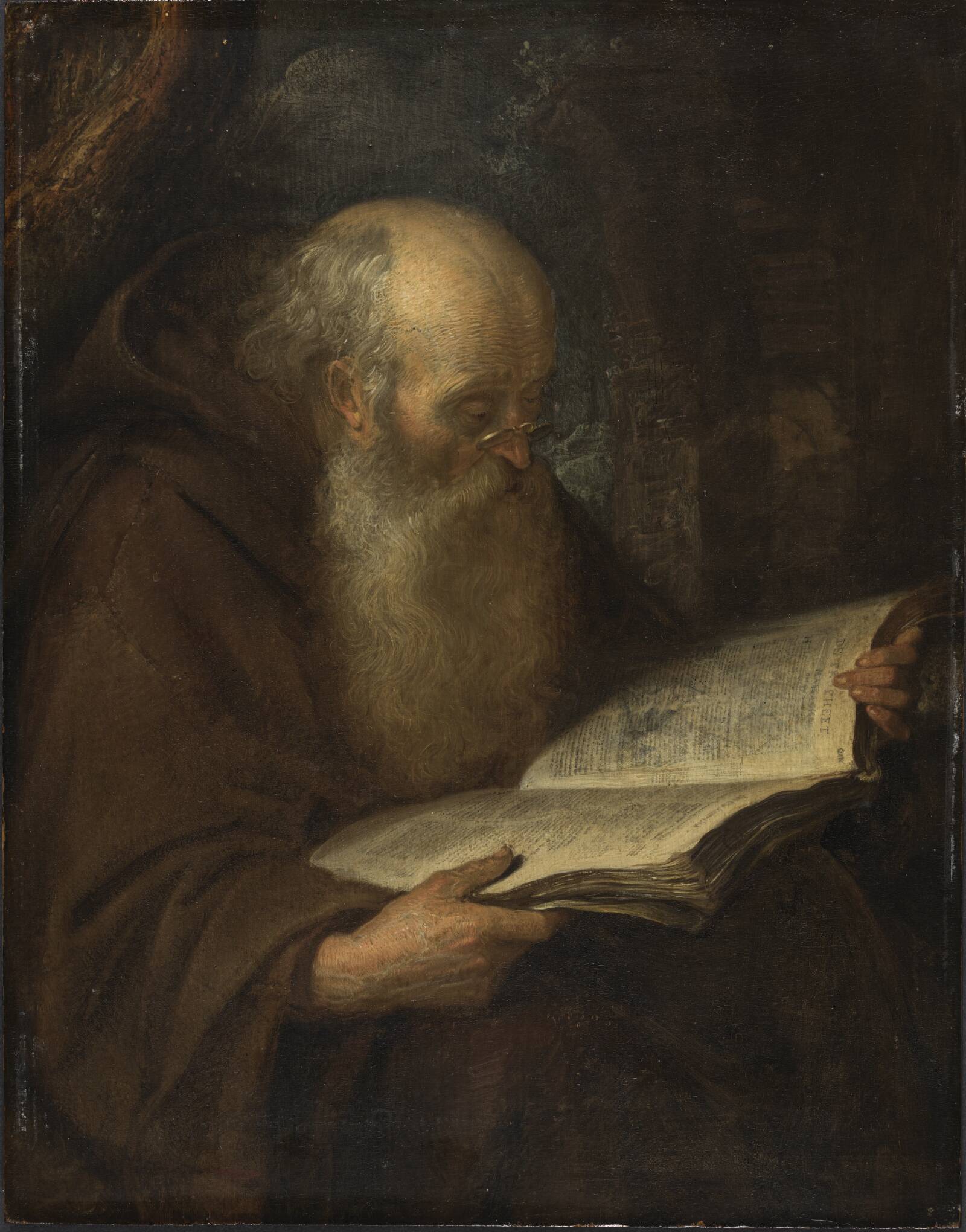 Læsende eremit, Gerard Dou, 1628-1675