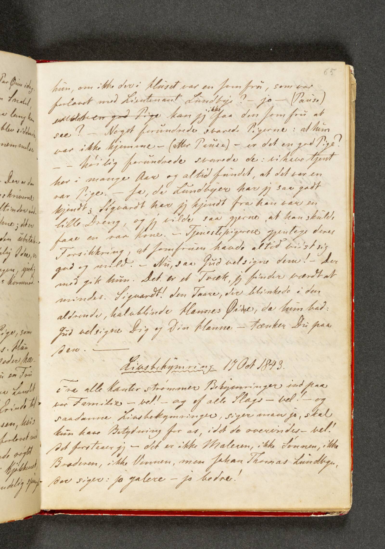 Dagbog. Side 65, Johan Thomas Lundbye, 1843