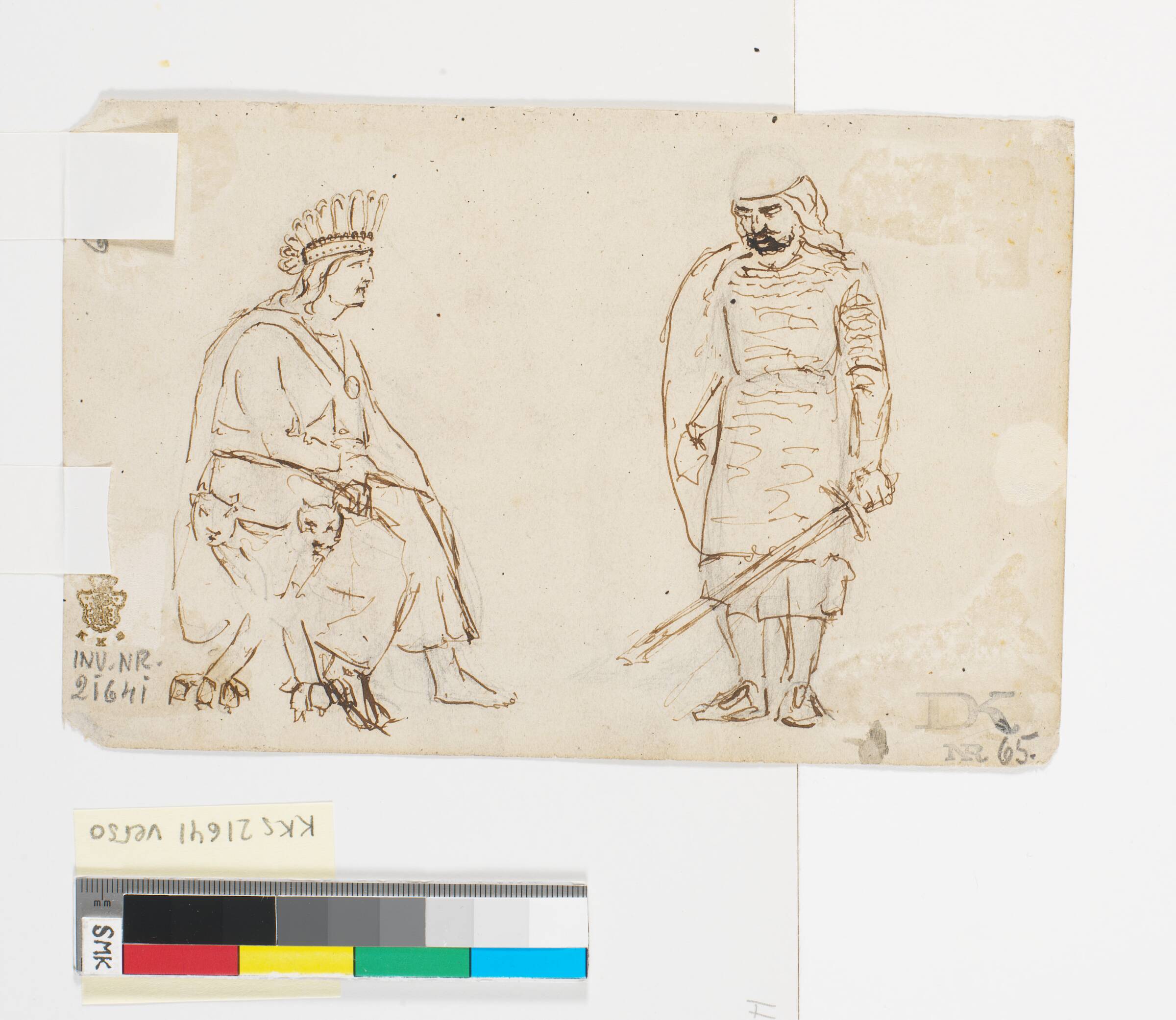 To figurstudier (vikinger?), Hans Smidth, 1839-1917