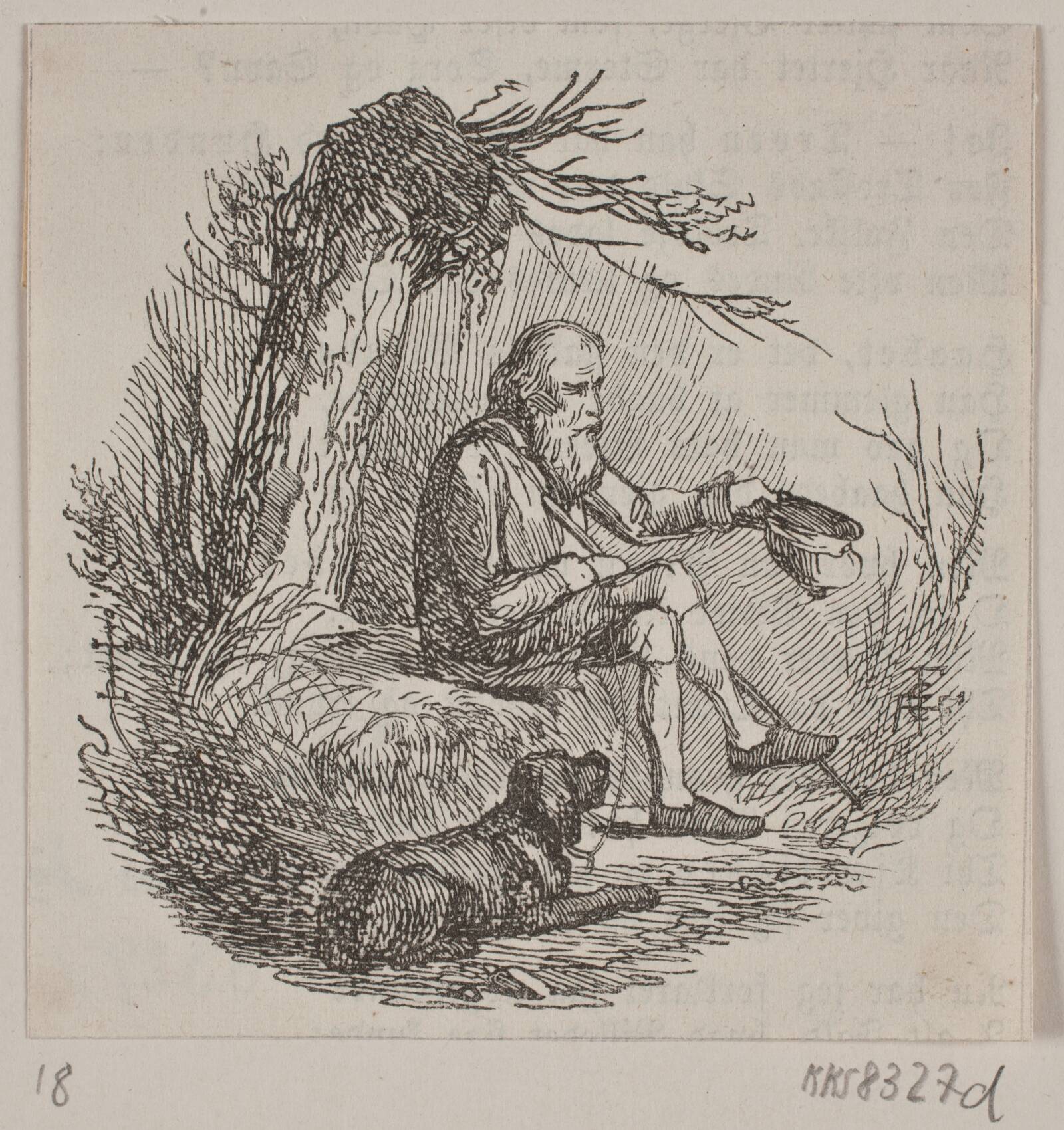 Betler under en pil, Andreas Flinch, 1841