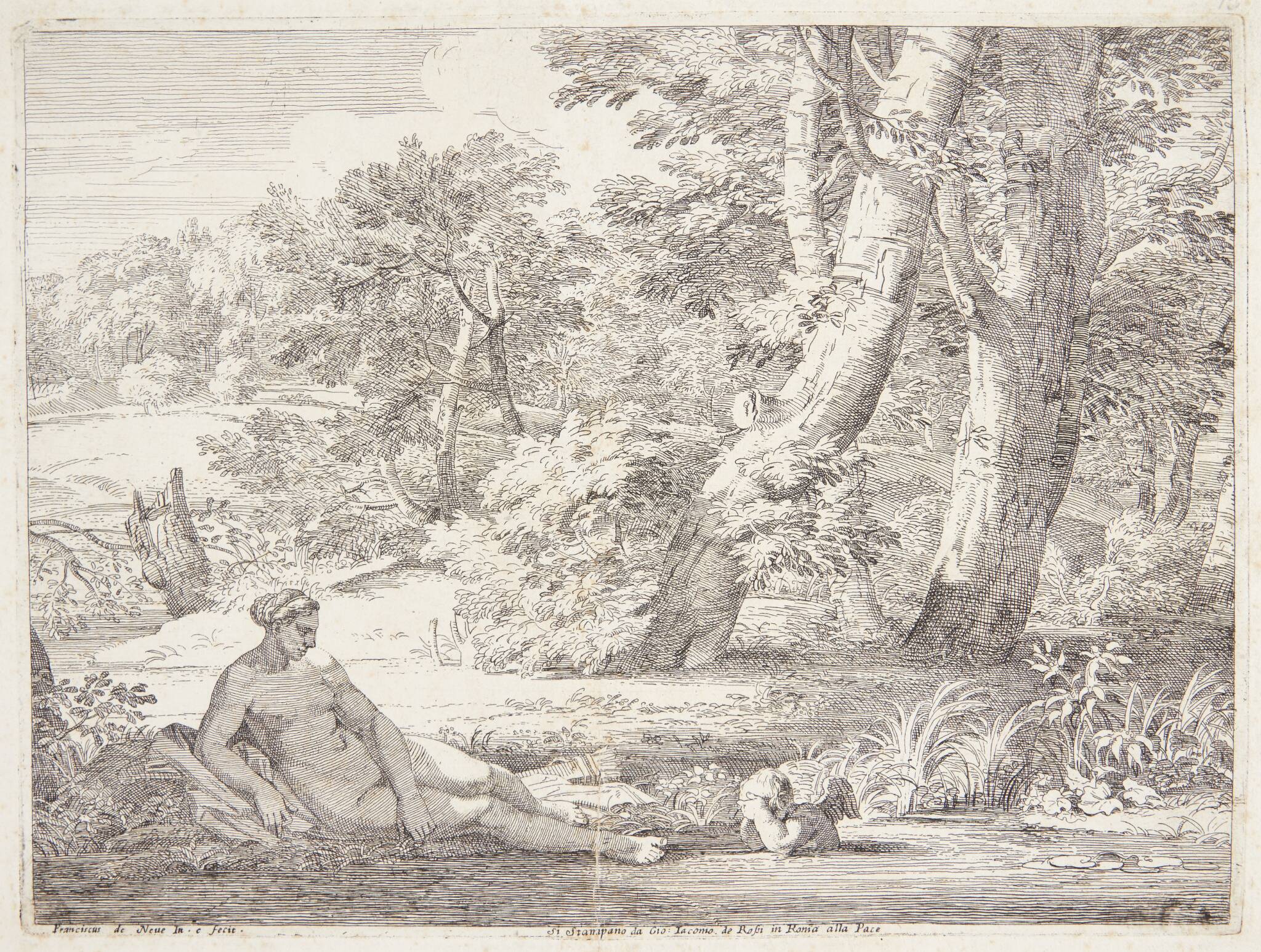 Venus og Amor ved en skovsø