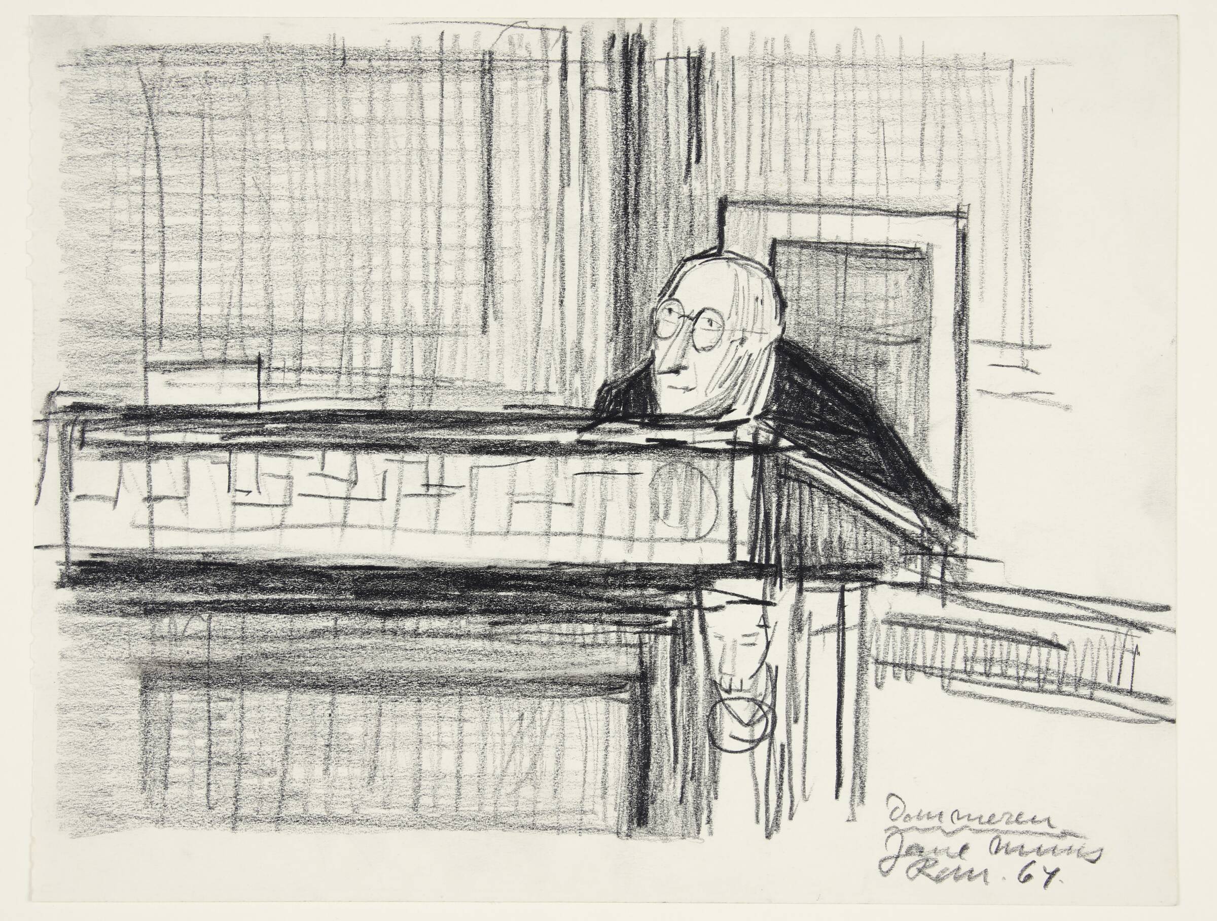 Studie af dommeren i romersk retssal, Jane Muus, 1964