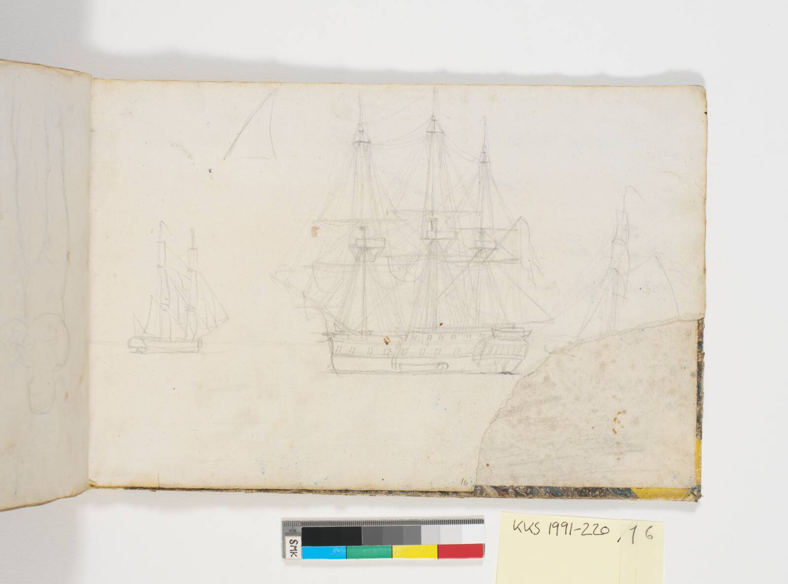 Studie af krigsskibe, C.W. Eckersberg, 1804