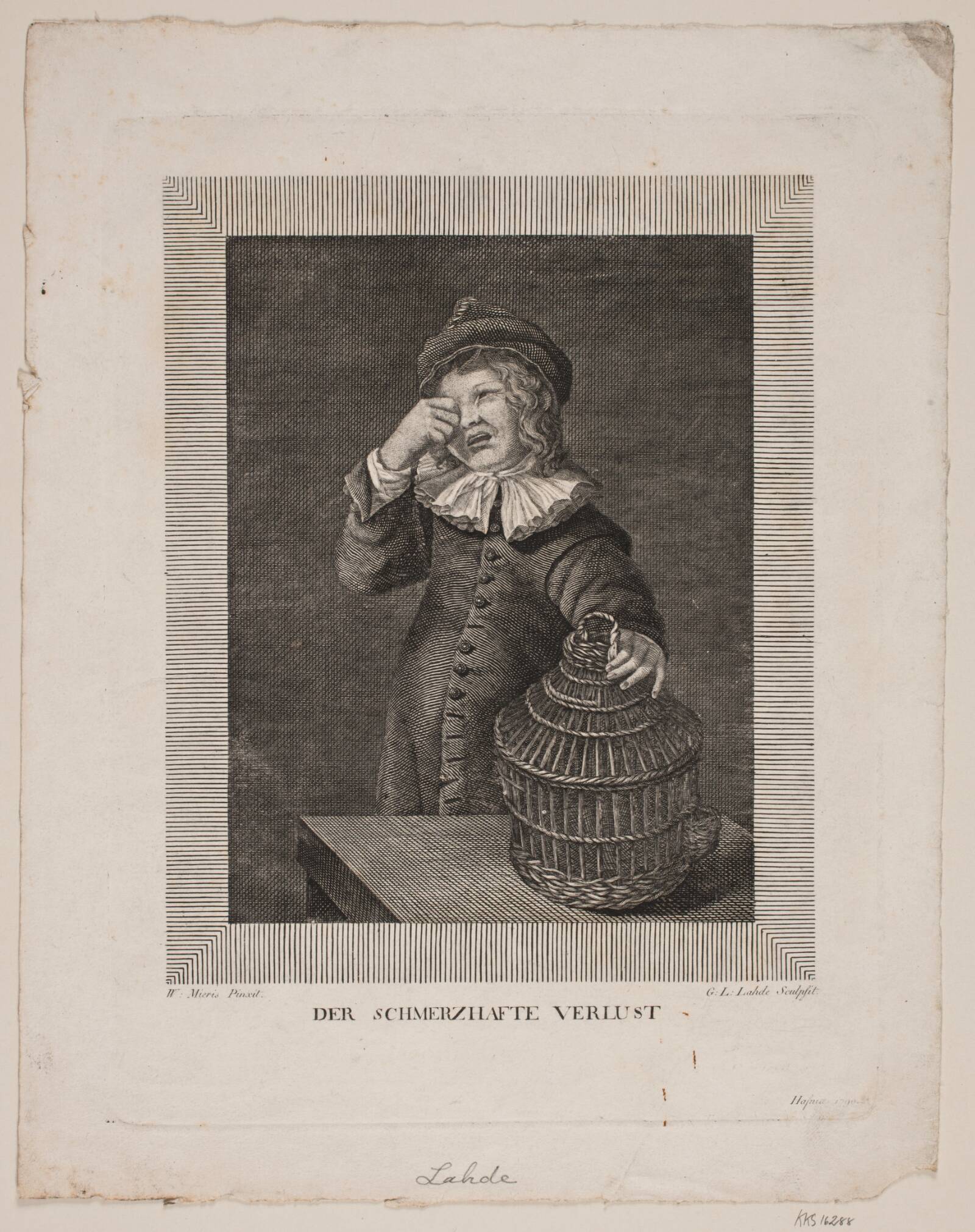 Der smerzhafte verlust, Gerhard Ludvig Lahde, 1790