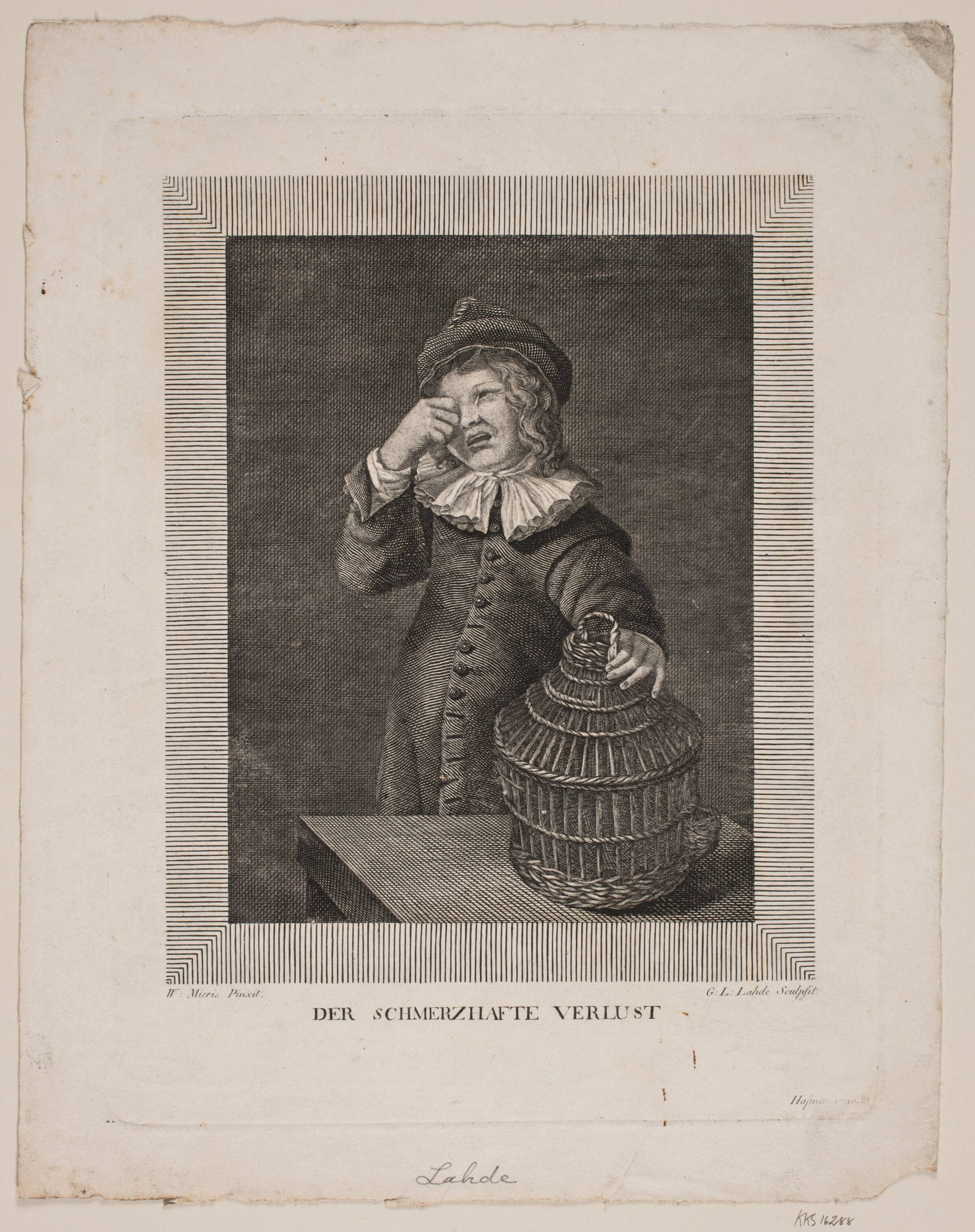 Der smerzhafte verlust, Gerhard Ludvig Lahde, 1790