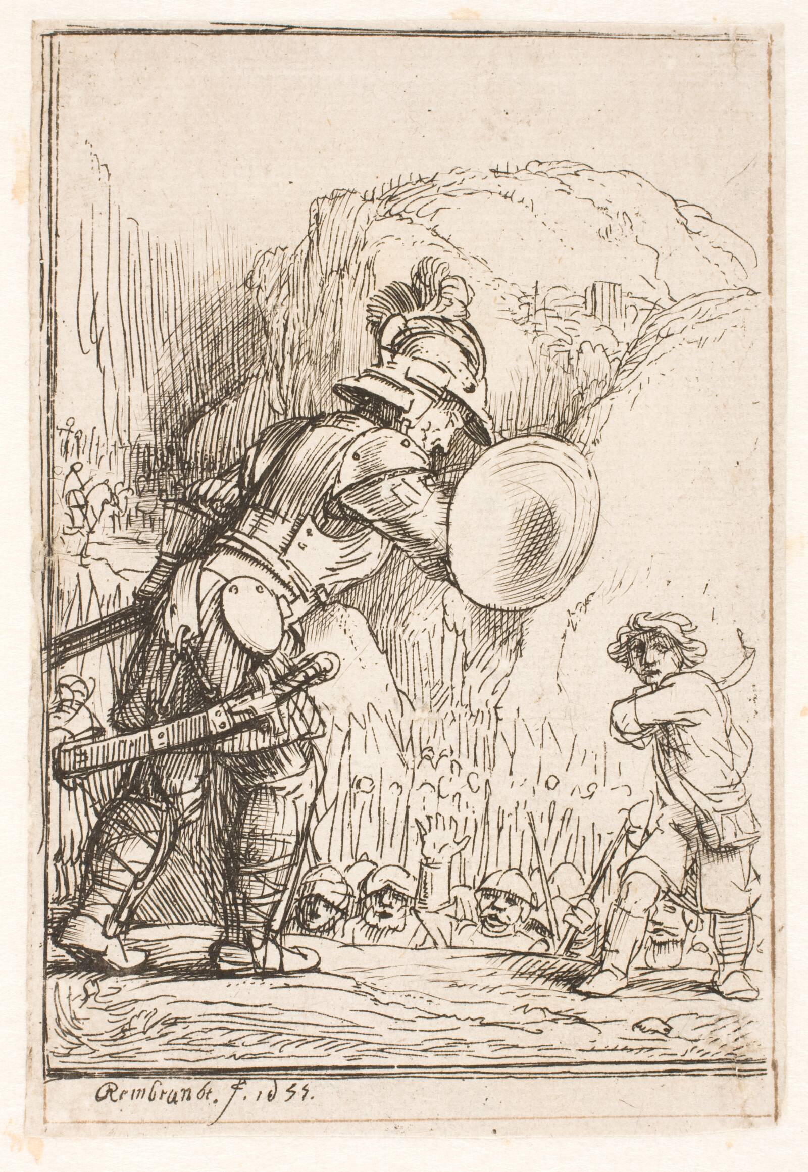 David og Goliath, Rembrandt van Rijn, 1655