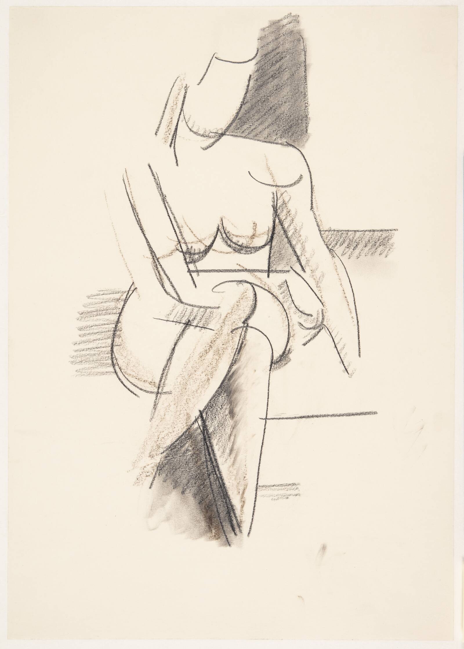Siddende kvindelig model, set forfra, Vilhelm Lundstrøm, 1930-1939