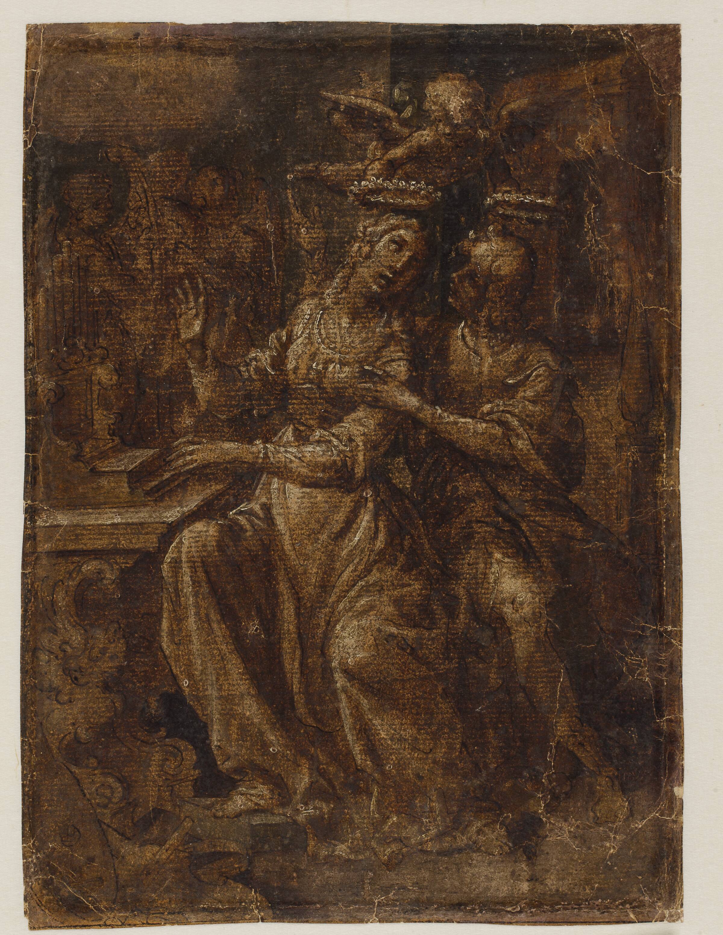 Skt. Cecilia og Skt. Valerian ved orglet, Giovanni Baglione, 1570-1643