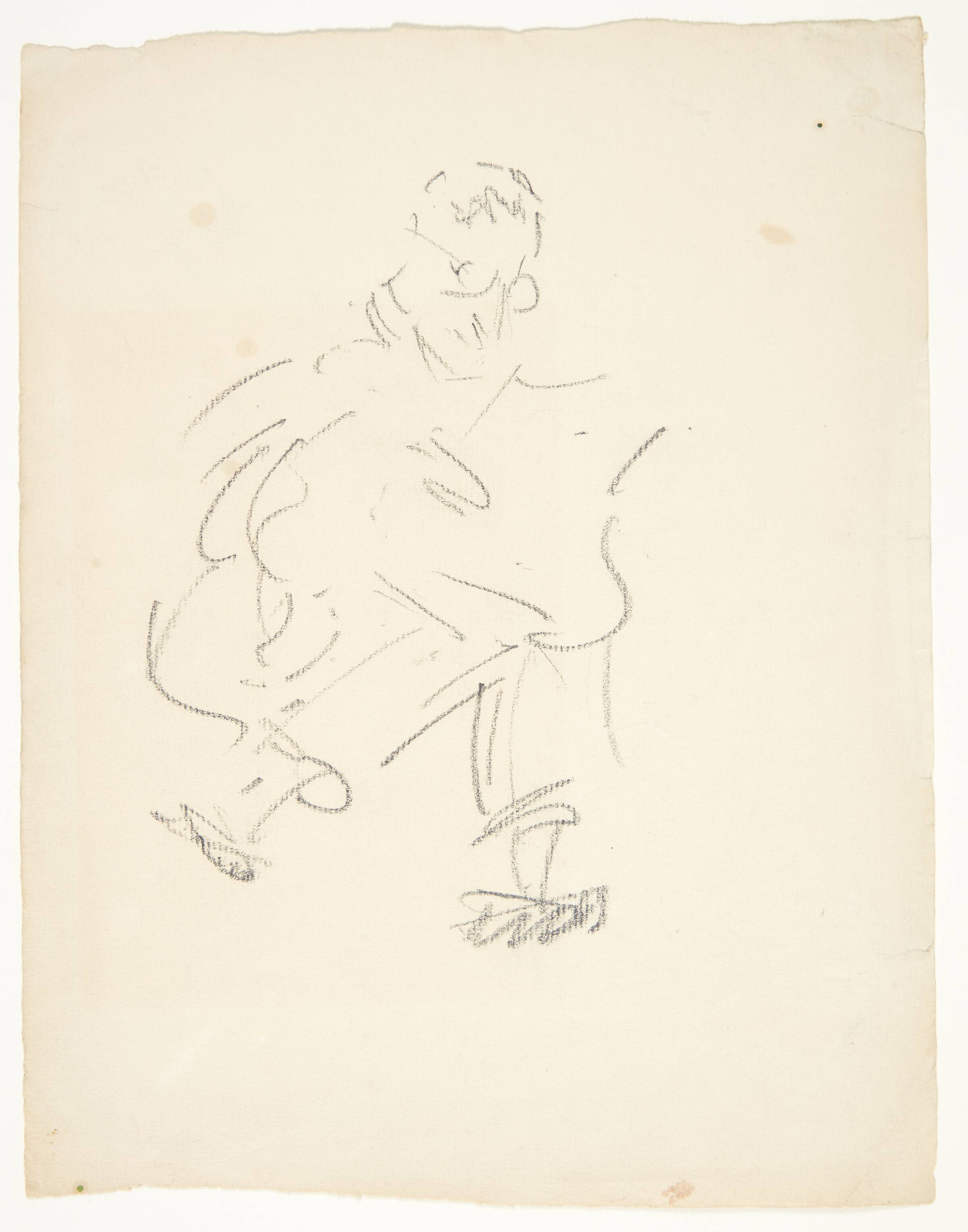 Studie af maleren Kristian Kongsbøll (1880-1913), siddende, Edvard Weie, 1910-1913