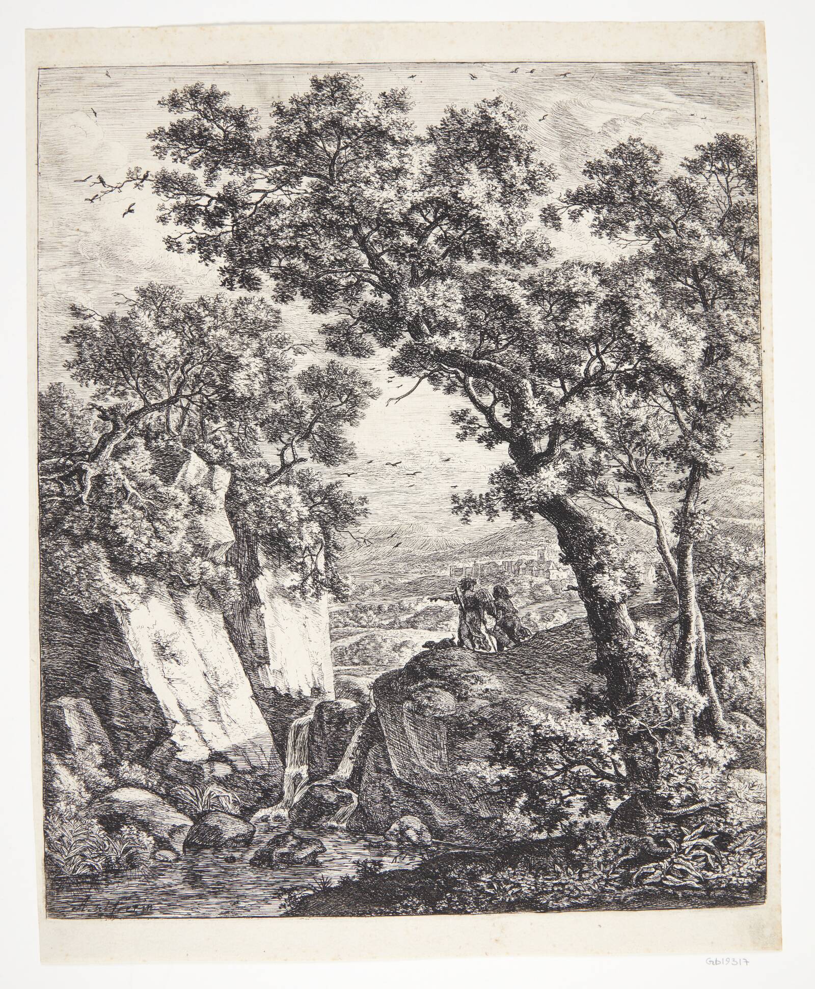 Tobias og englen, Anthonie Waterloo, 1610-1690