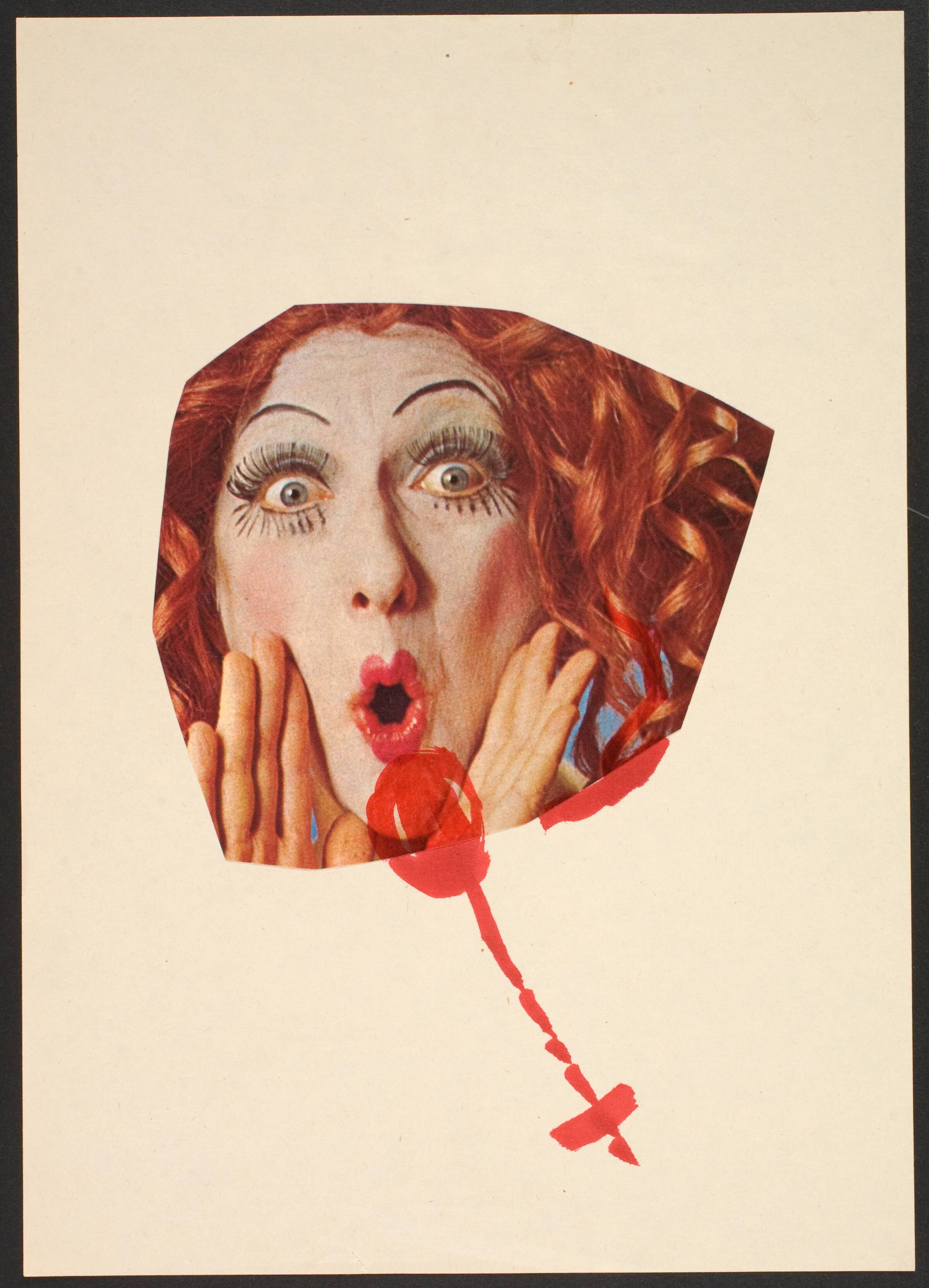 Udklip på papir med kvindetegnet, Lene Adler Petersen, 1974