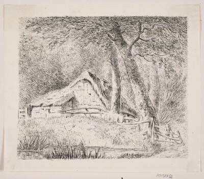 Bondehus i en skov