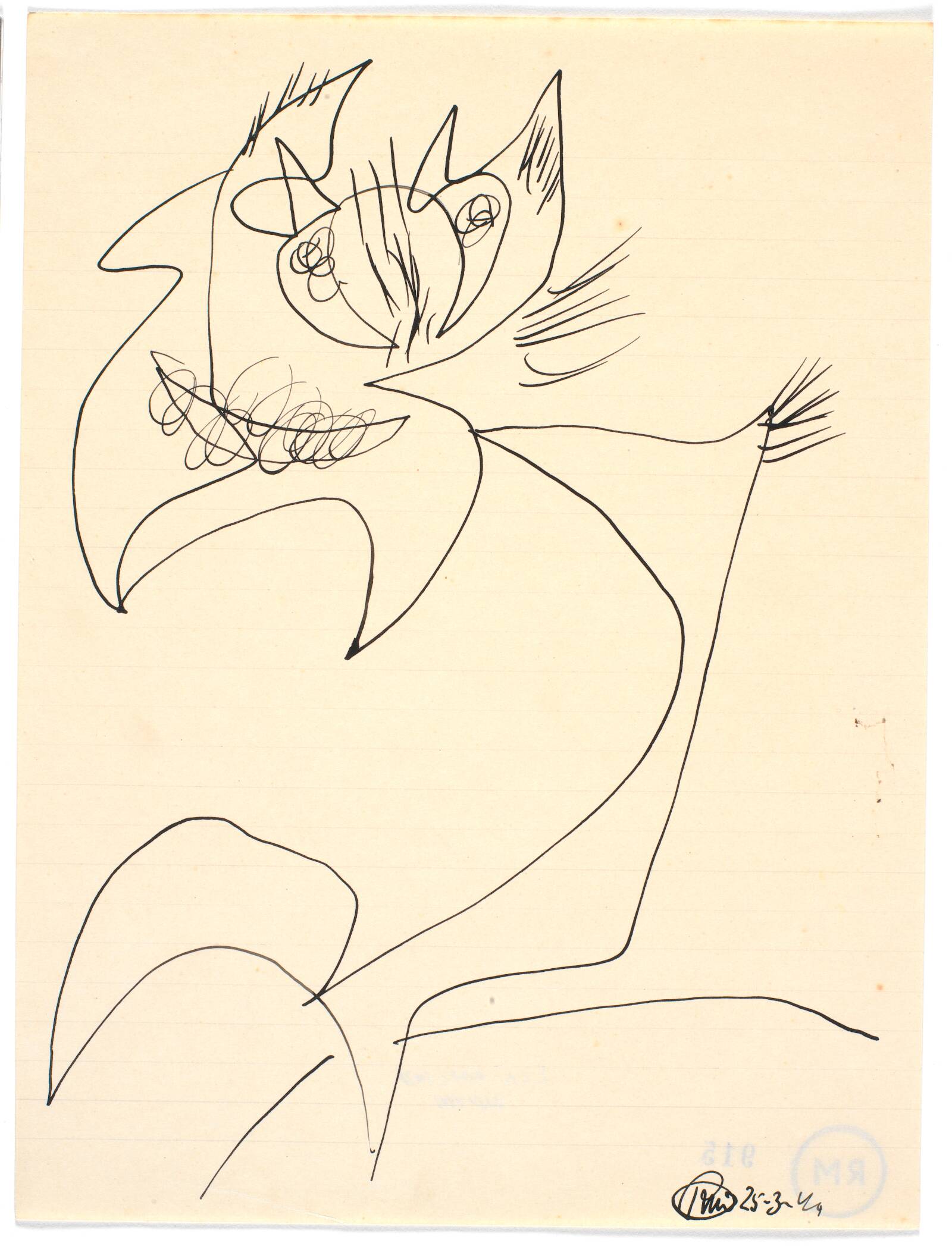 Biomorf figuration, Richard Mortensen, 1940