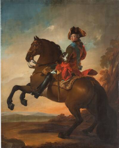 Portræt af Frederik V til hest