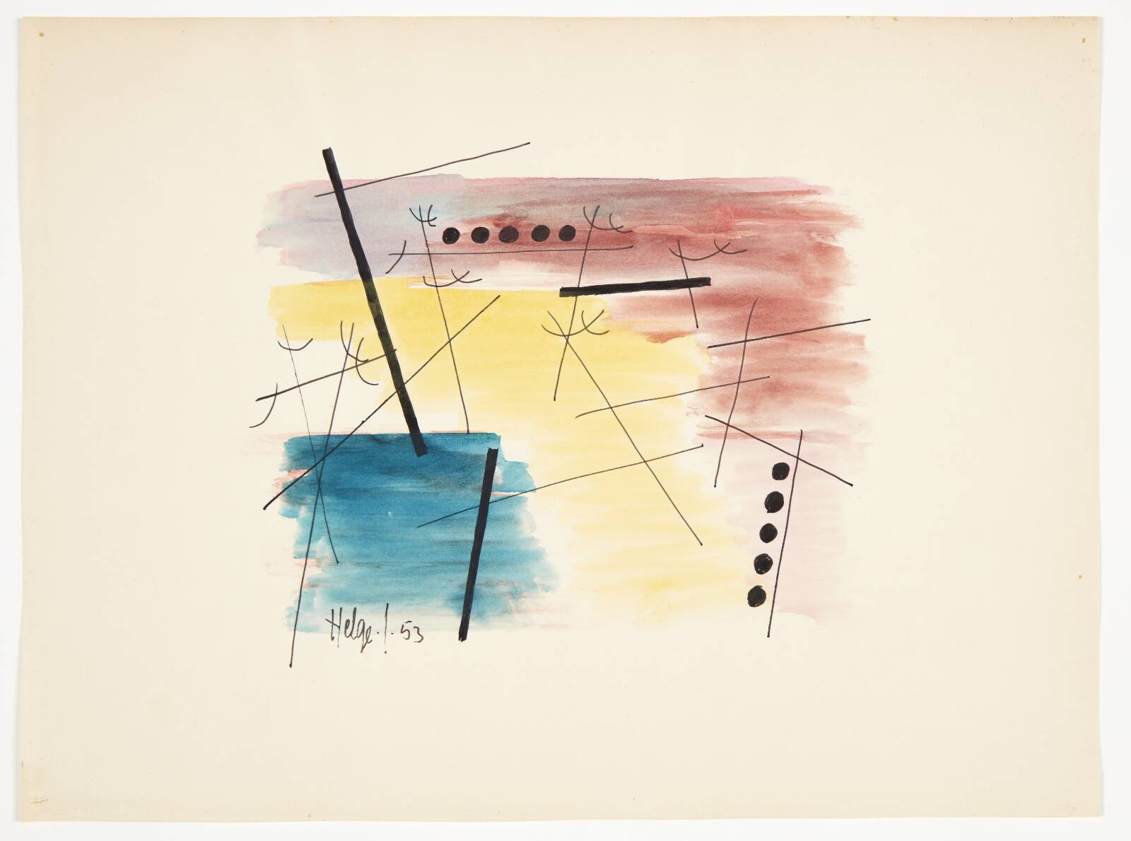 Abstrakt komposition, Helge Jacobsen, 1953