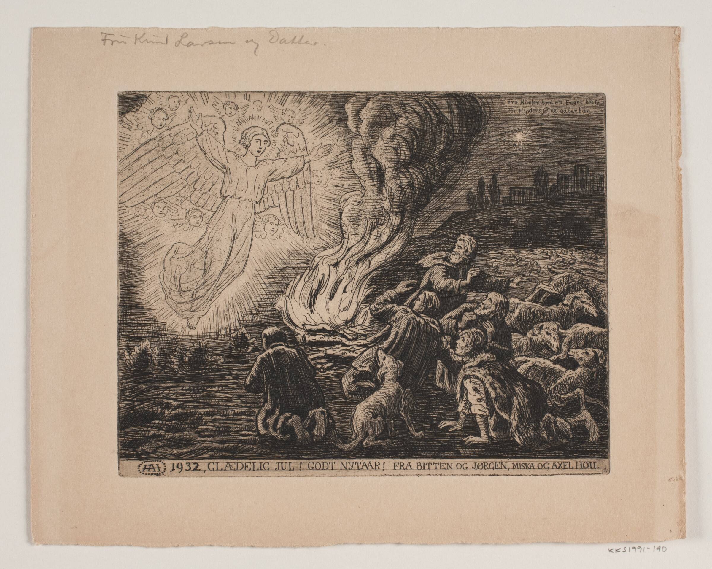 Jule- og nytårskort, Axel Hou, 1932