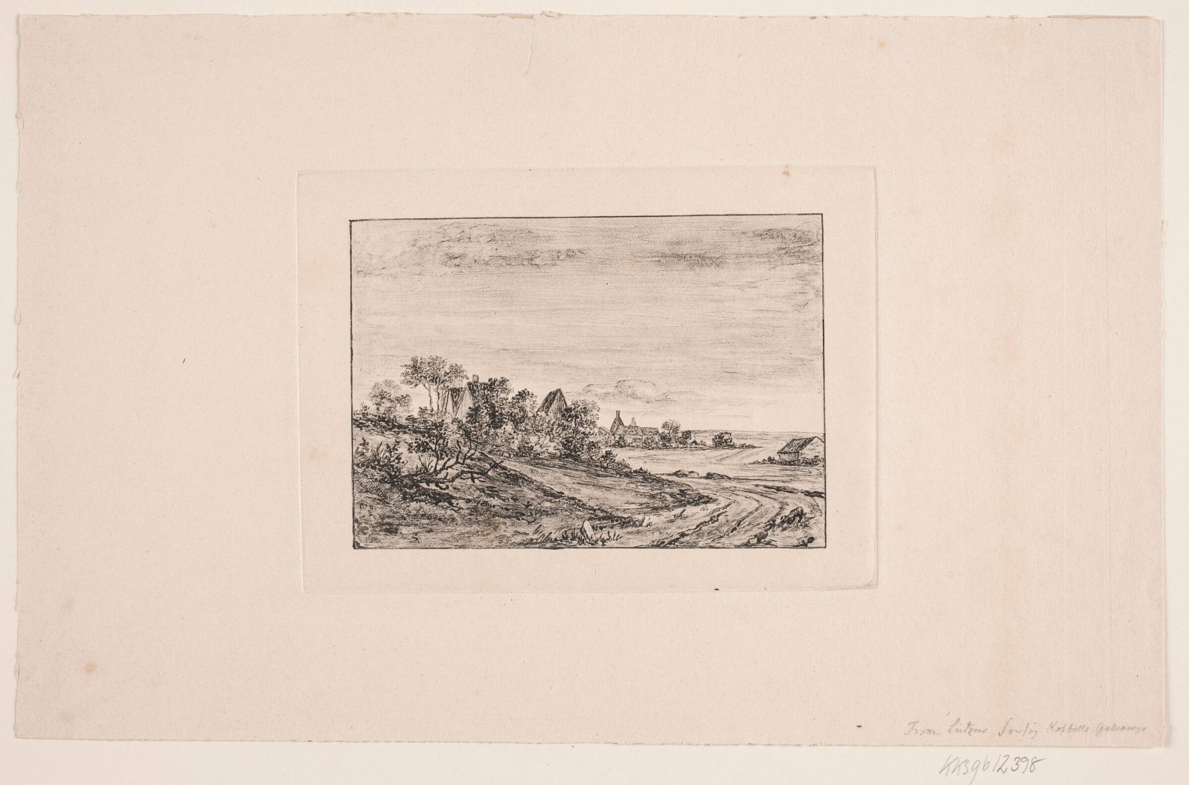 Landskab med huse, Eleonora Tscherning, 1800-1833