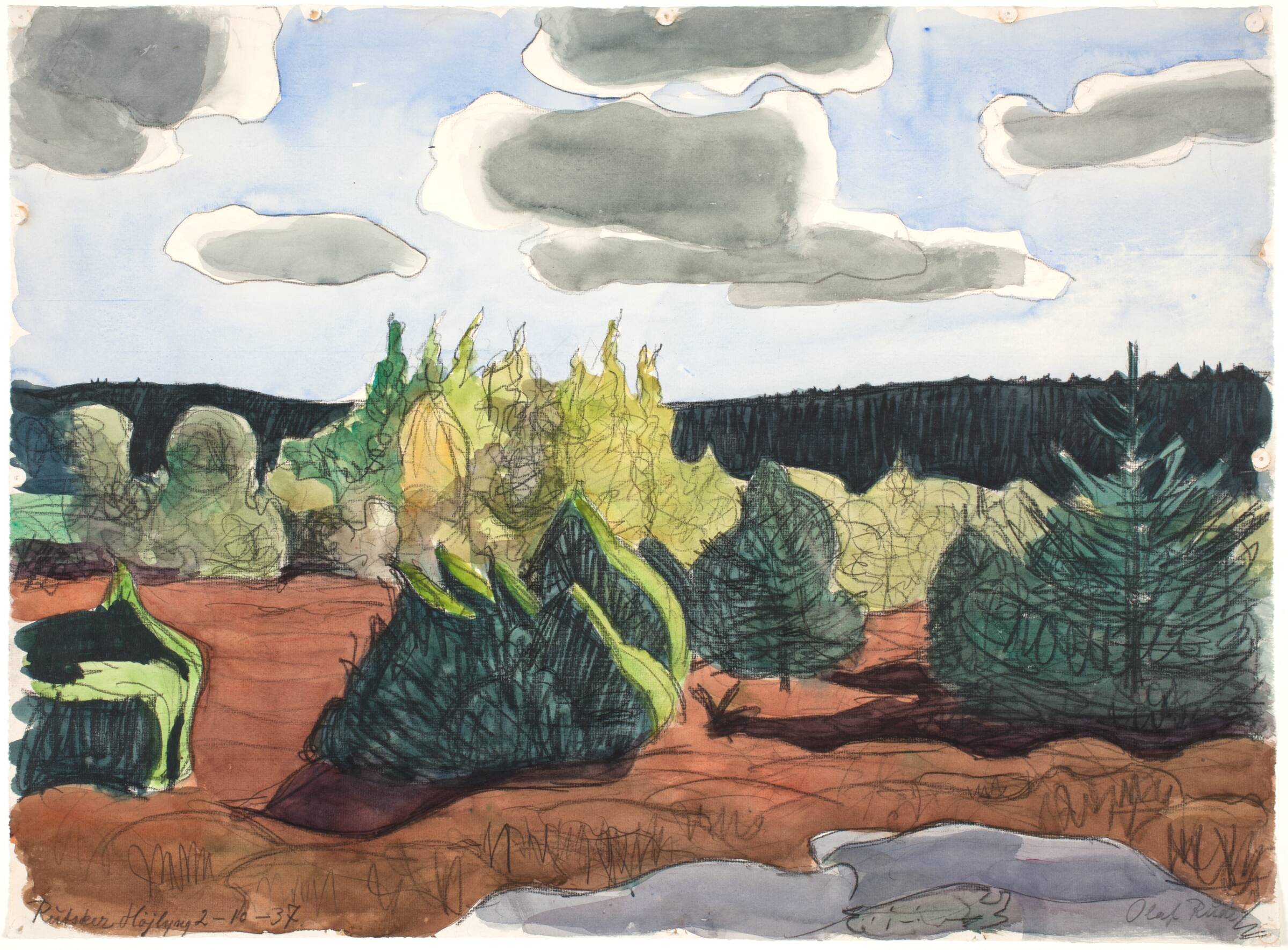 Oktobersol i Rutsker Højlyng, Olaf Rude, 1937