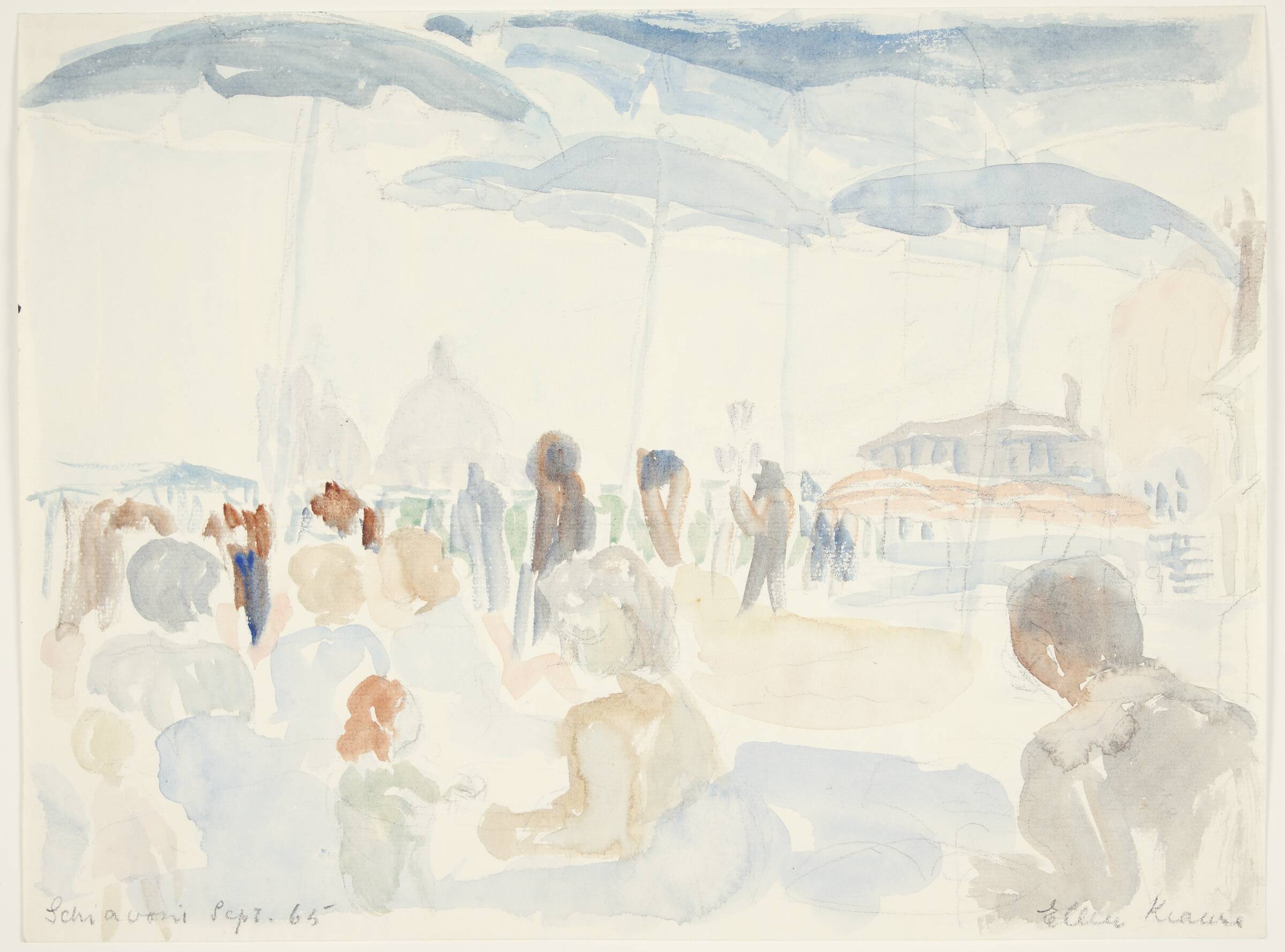Riva degli Schiavoni, Venedig, Krause Rørup, Ellen, 1965