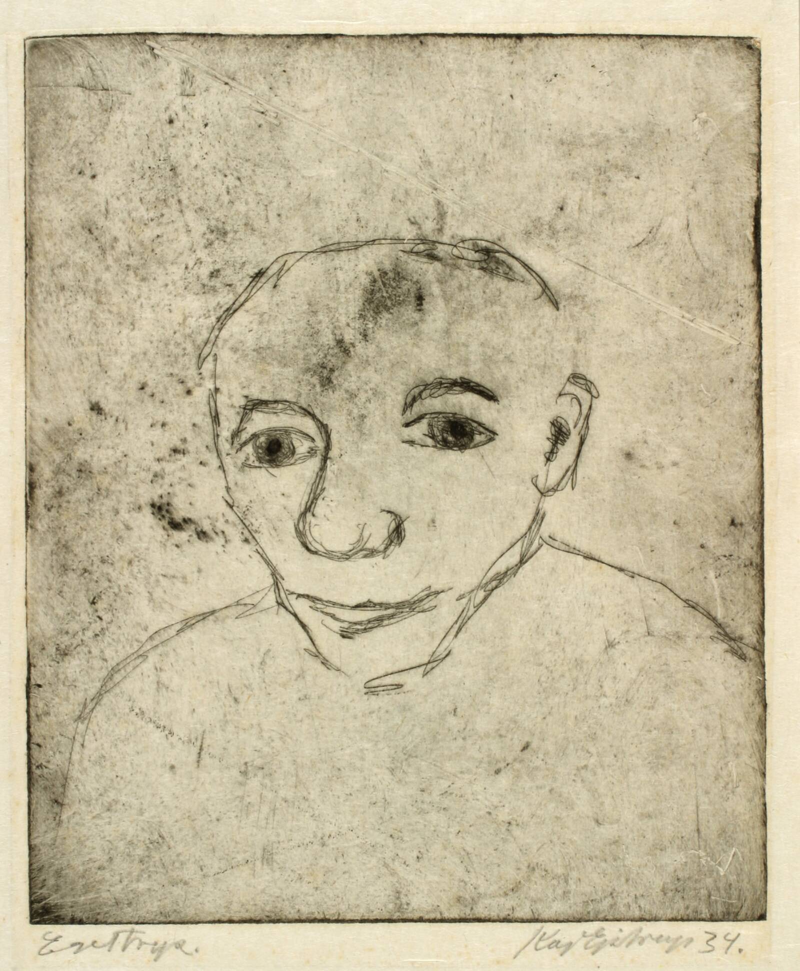 Mandsportræt, brystbillede, Kaj Ejstrup, 1934