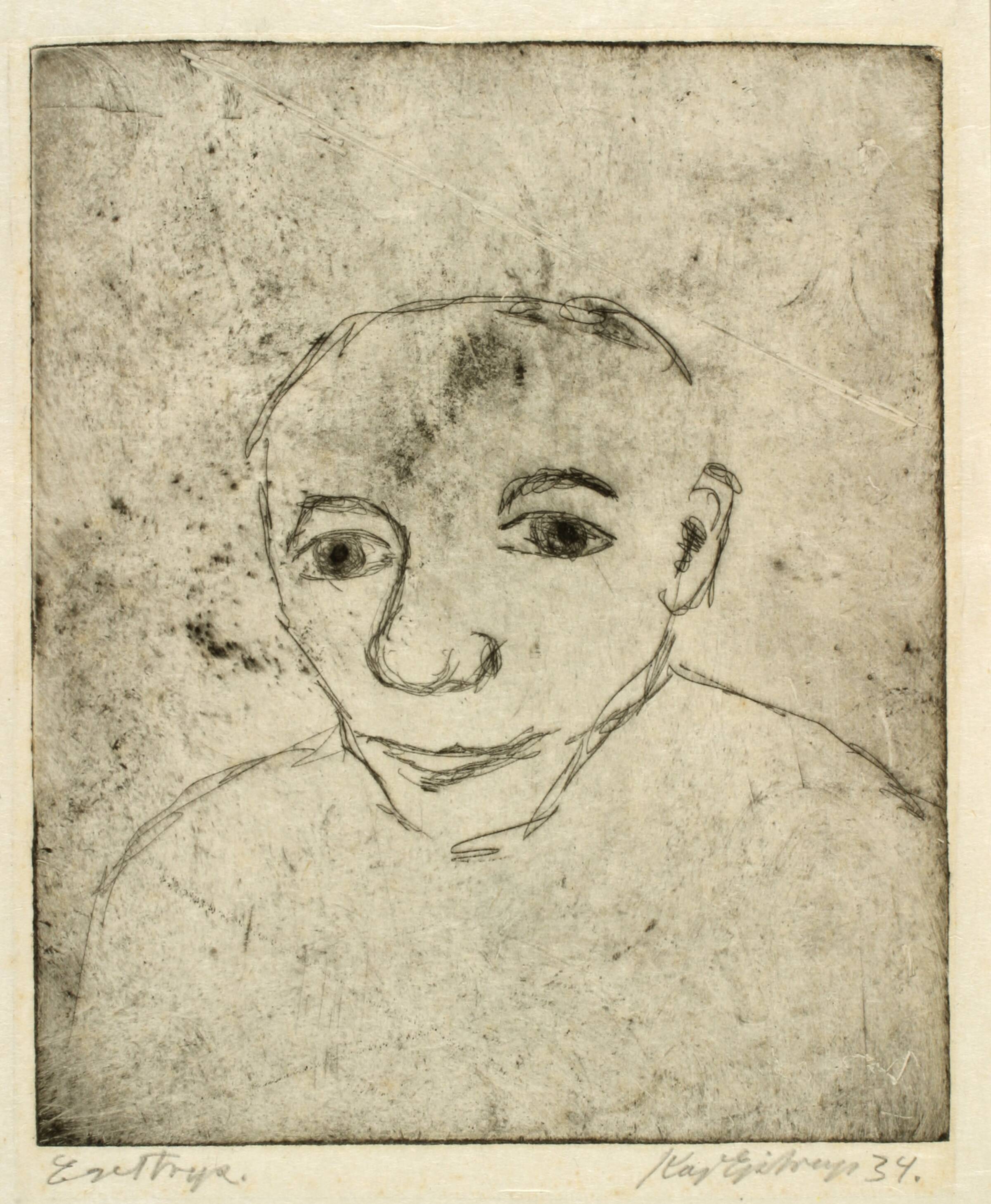 Mandsportræt, brystbillede, Kaj Ejstrup, 1934