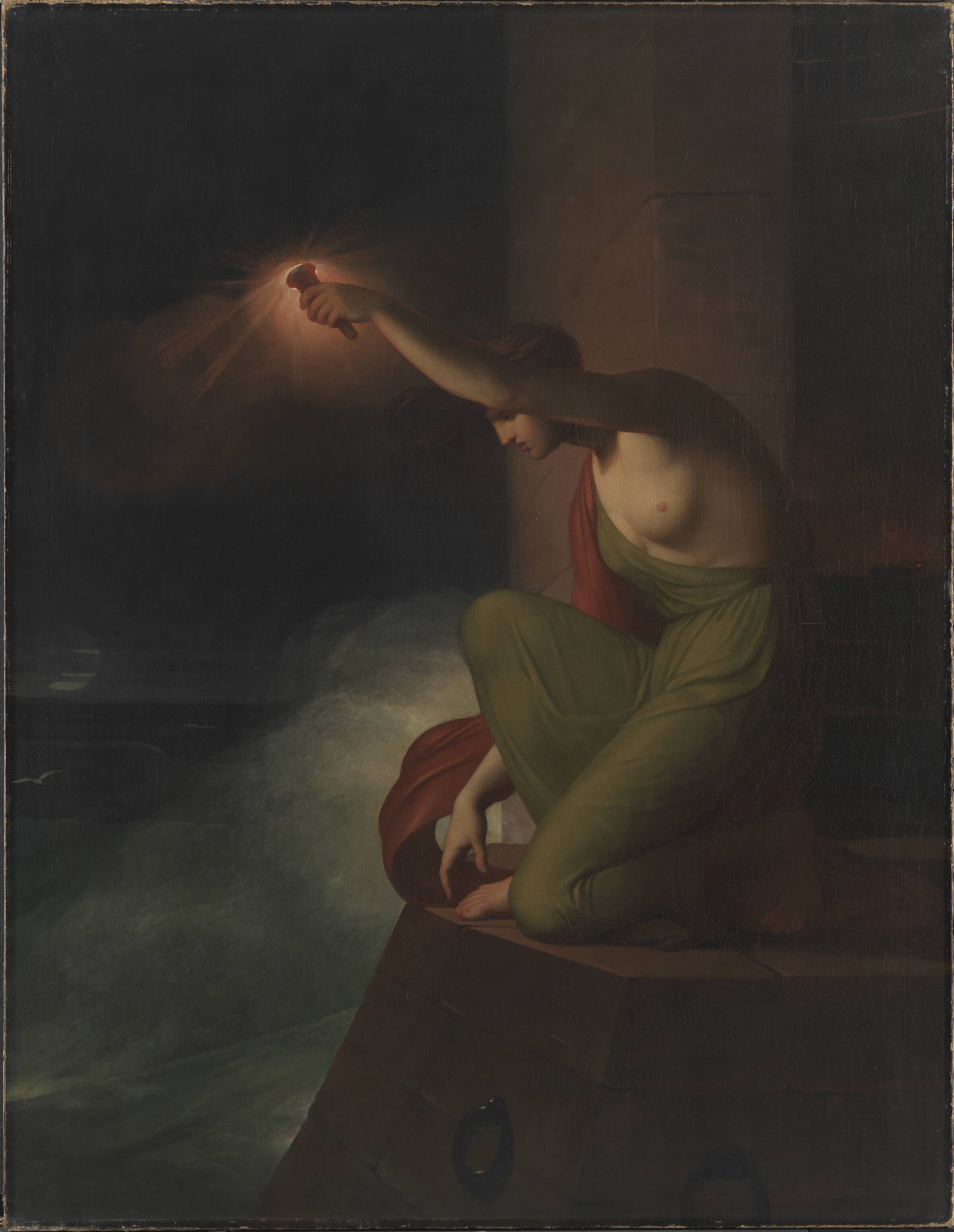 Hero ventende sin elsker Leander, C.F. Høyer, 1808