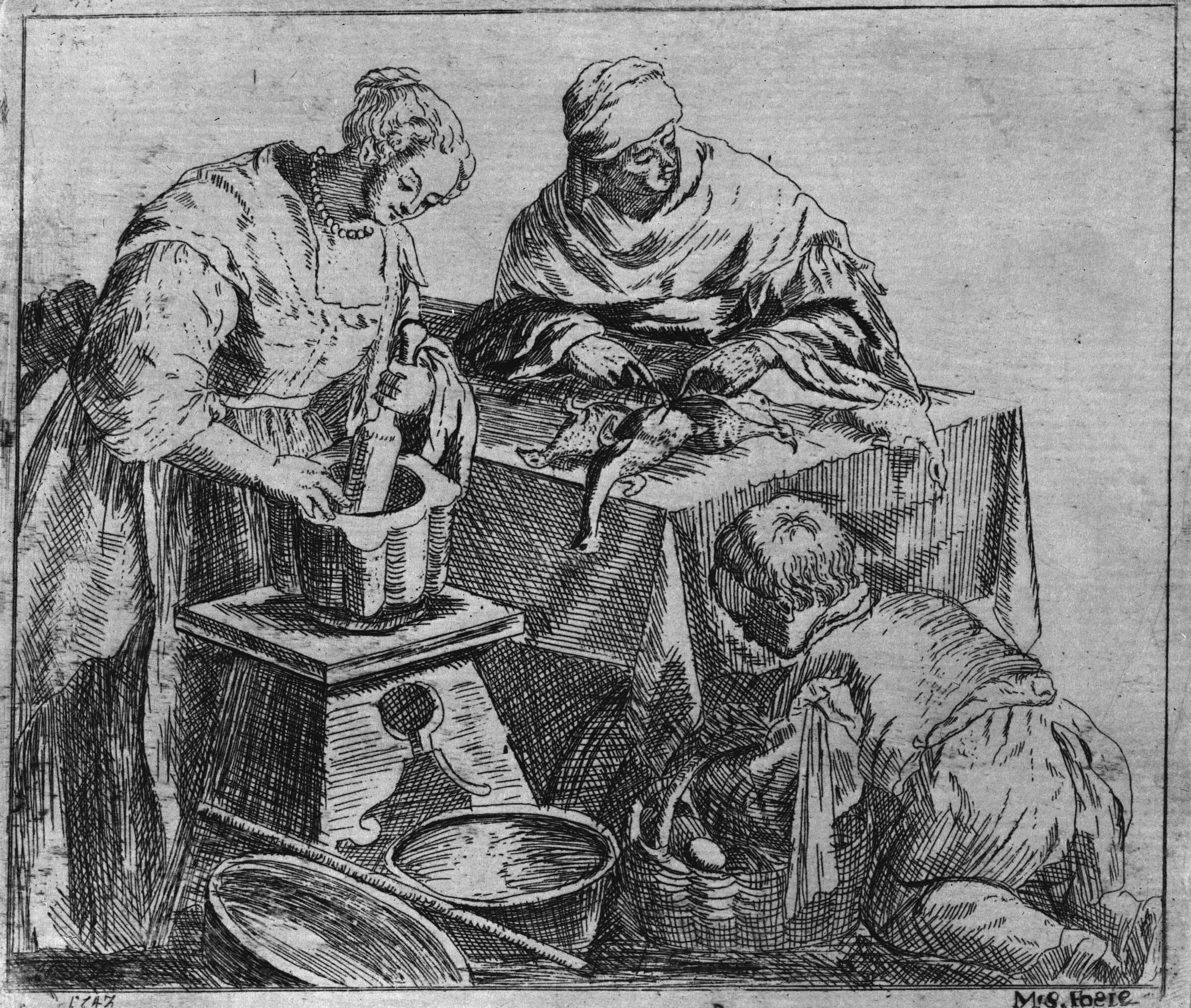 En køkkenscene, Michael Fosie, 1742