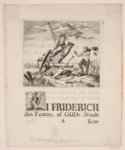 Vignet og initial til Frederik V's Søkrigsartikelsbrev