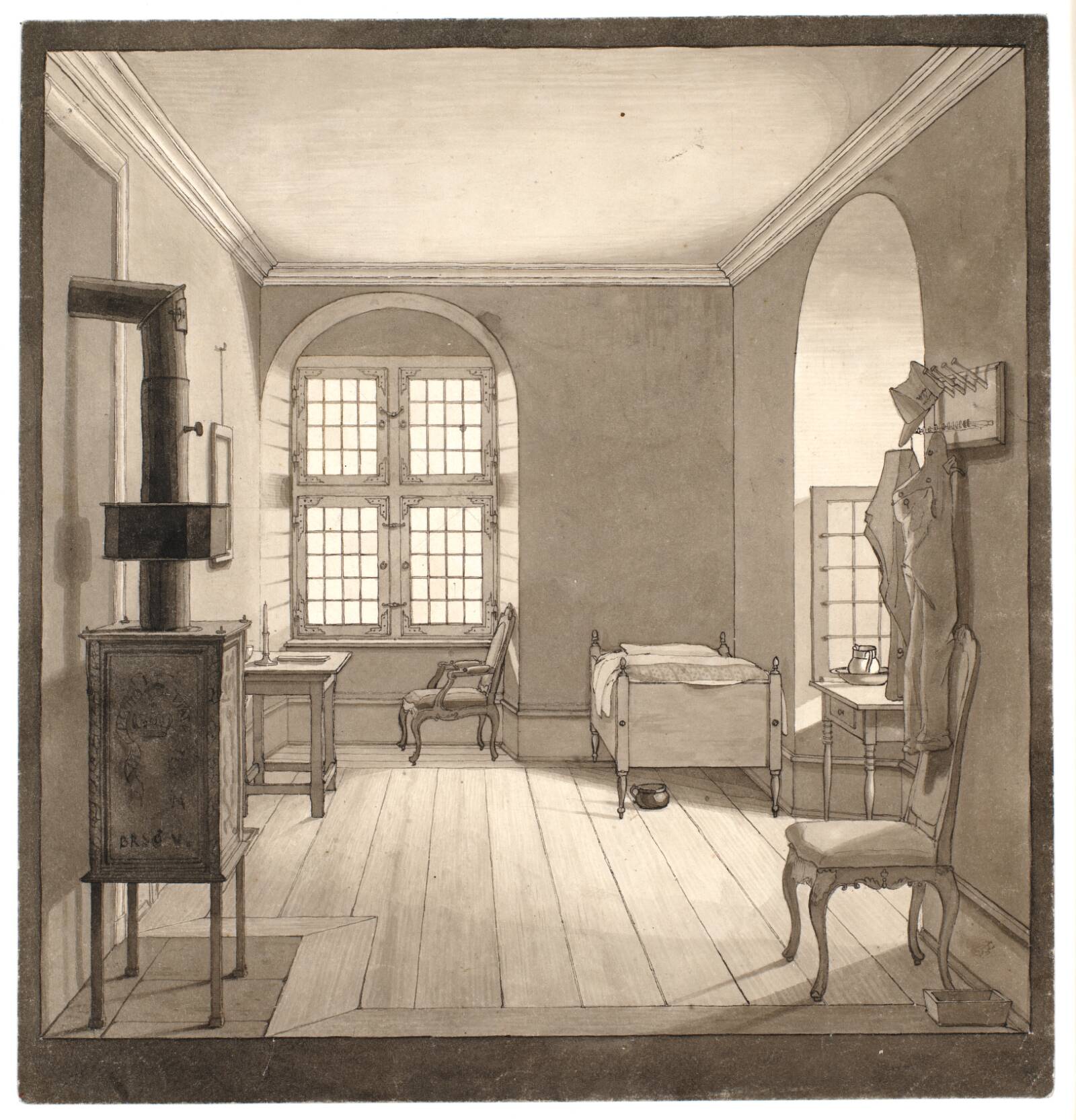 Stue i Odense adelige Jomfrukloster, Wilhelm Bendz, 1820-1829