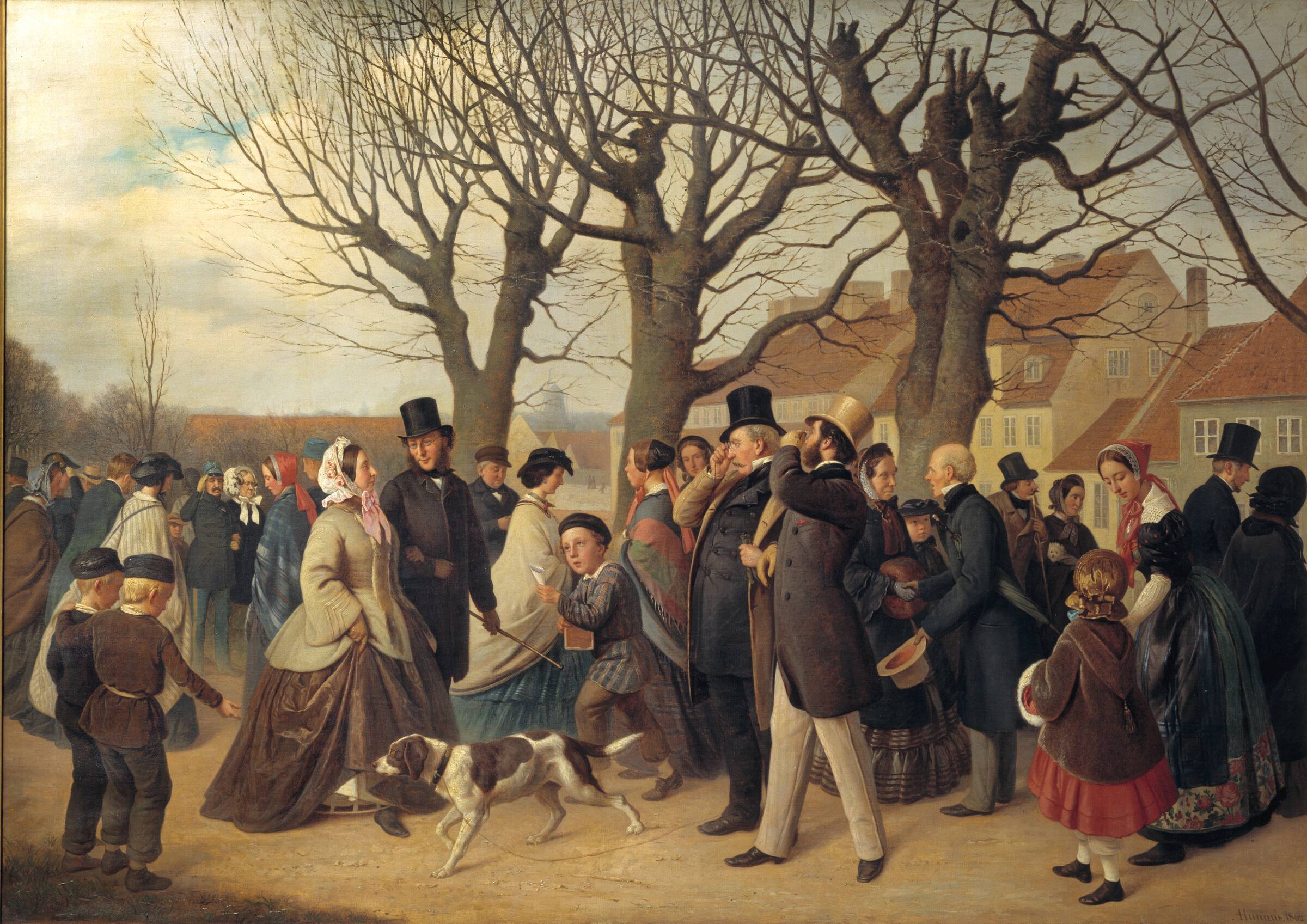 På Københavns Vold aftenen før Store Bededag, Andreas Herman Hunæus, 1862