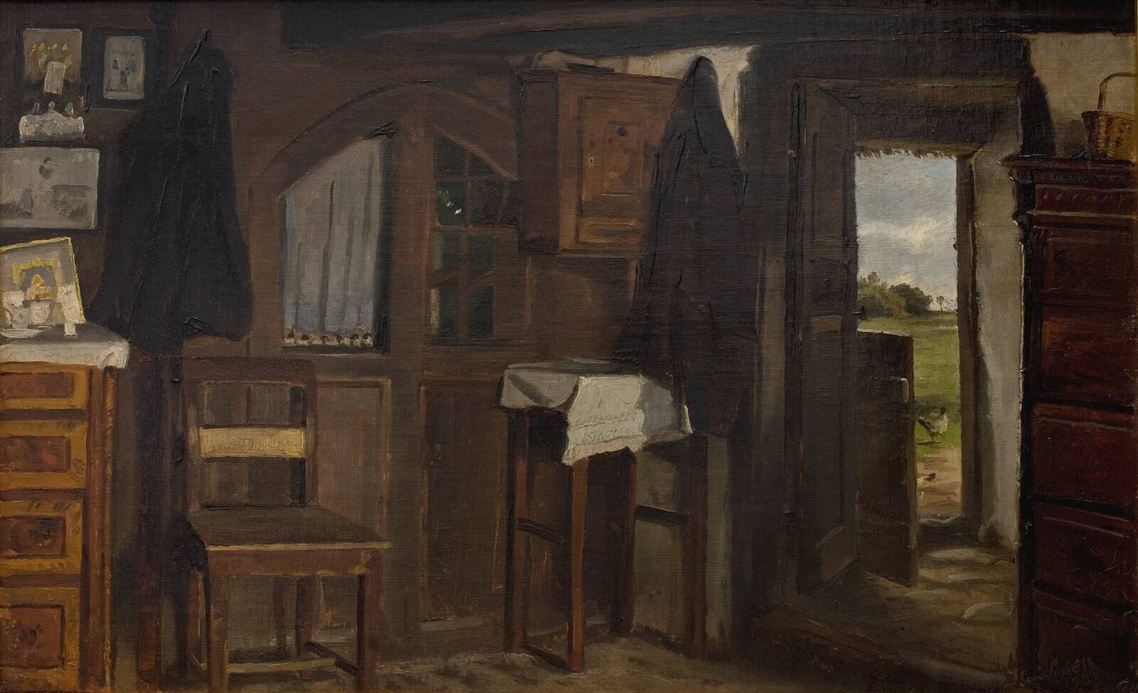 Interiør fra et bondehus, Hans Smidth, 1903