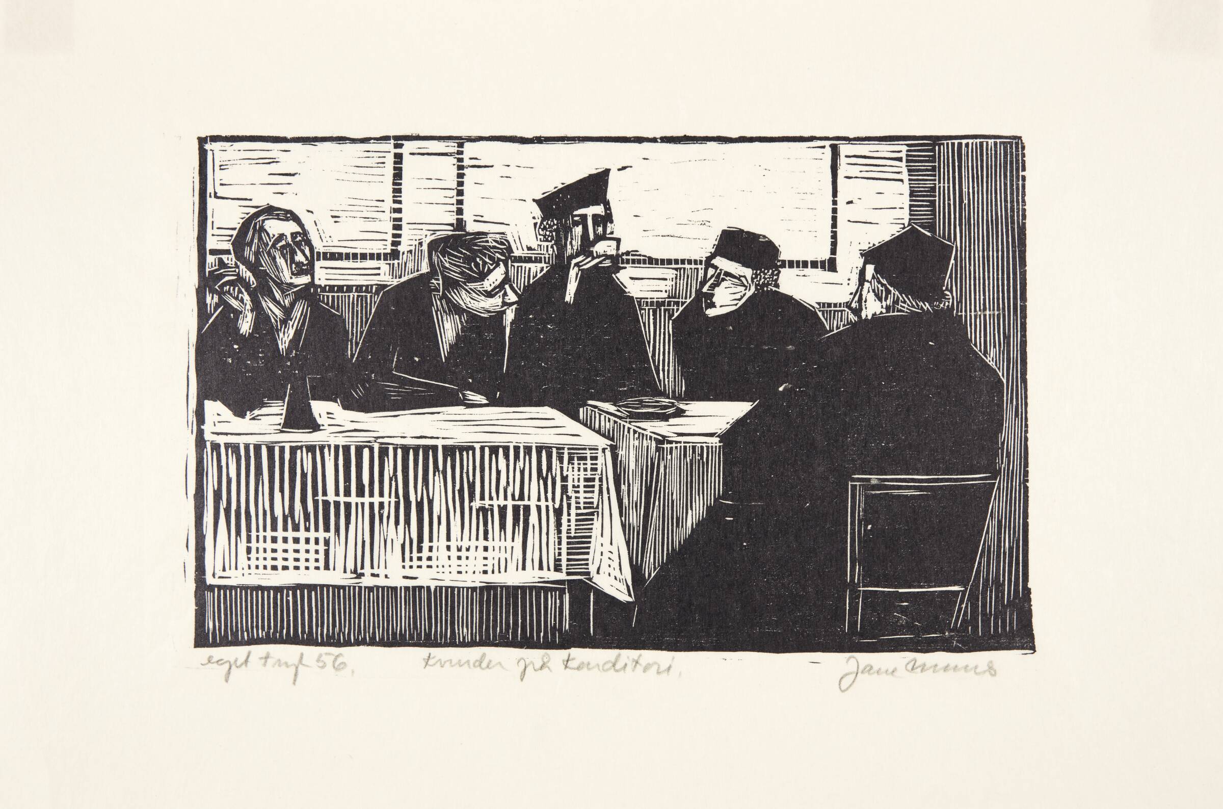 Kvinder på konditori, Jane Muus, 1956