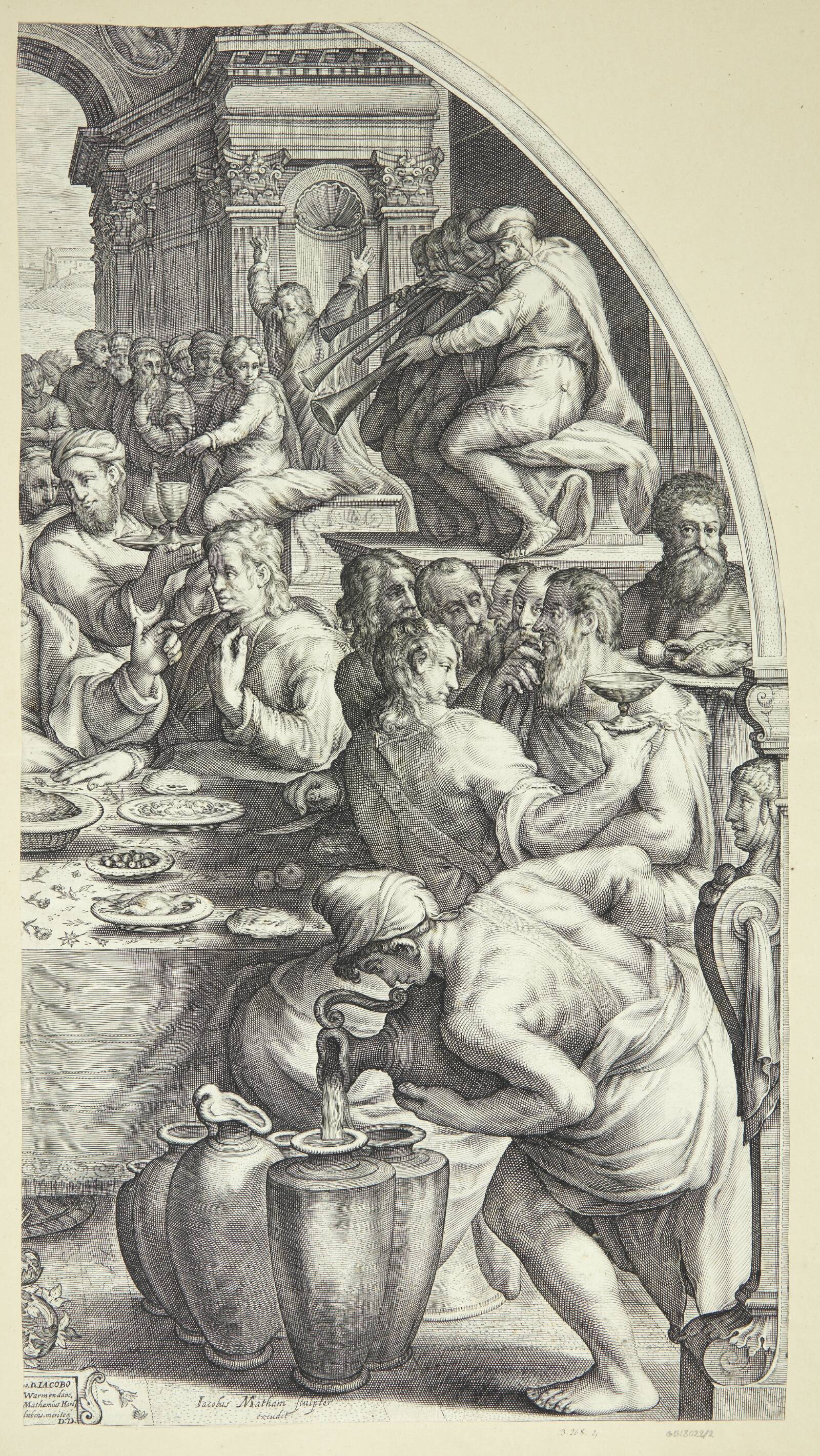 Brylluppet i Kana, Jacob Matham, 1599-1602