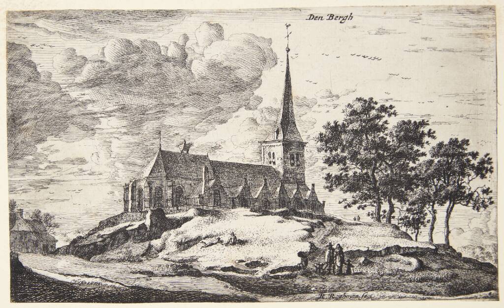 Udsigt mod kirken i Nederhorst den Berg, Roelant Roghman, 1627-1692