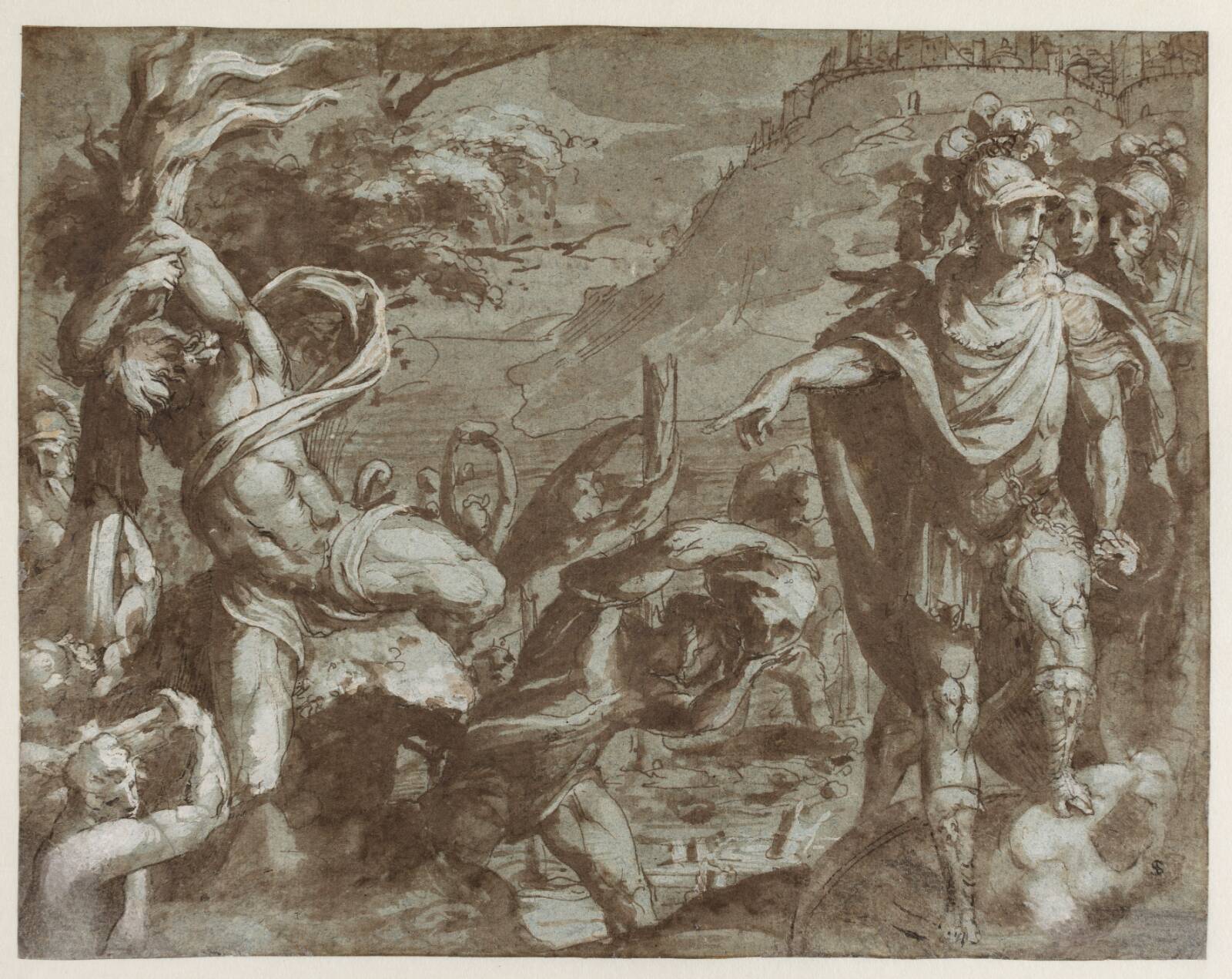 Alexander den Store under erobringen af Thyrus, Marco Pino, 1525-1586