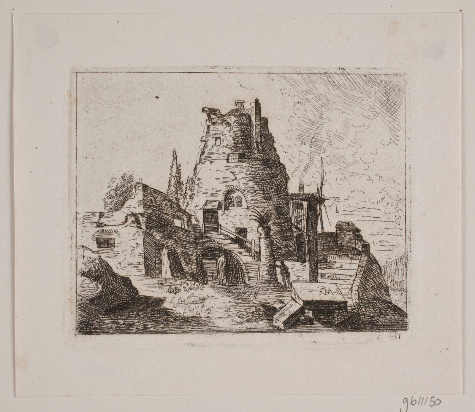 Ruin med tårn, Friedrich Münter, 1778