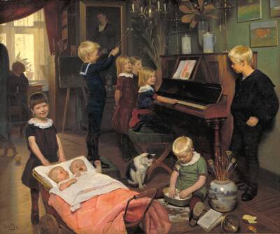 "Koncert". Kunstnerens børn og deres legekammerater