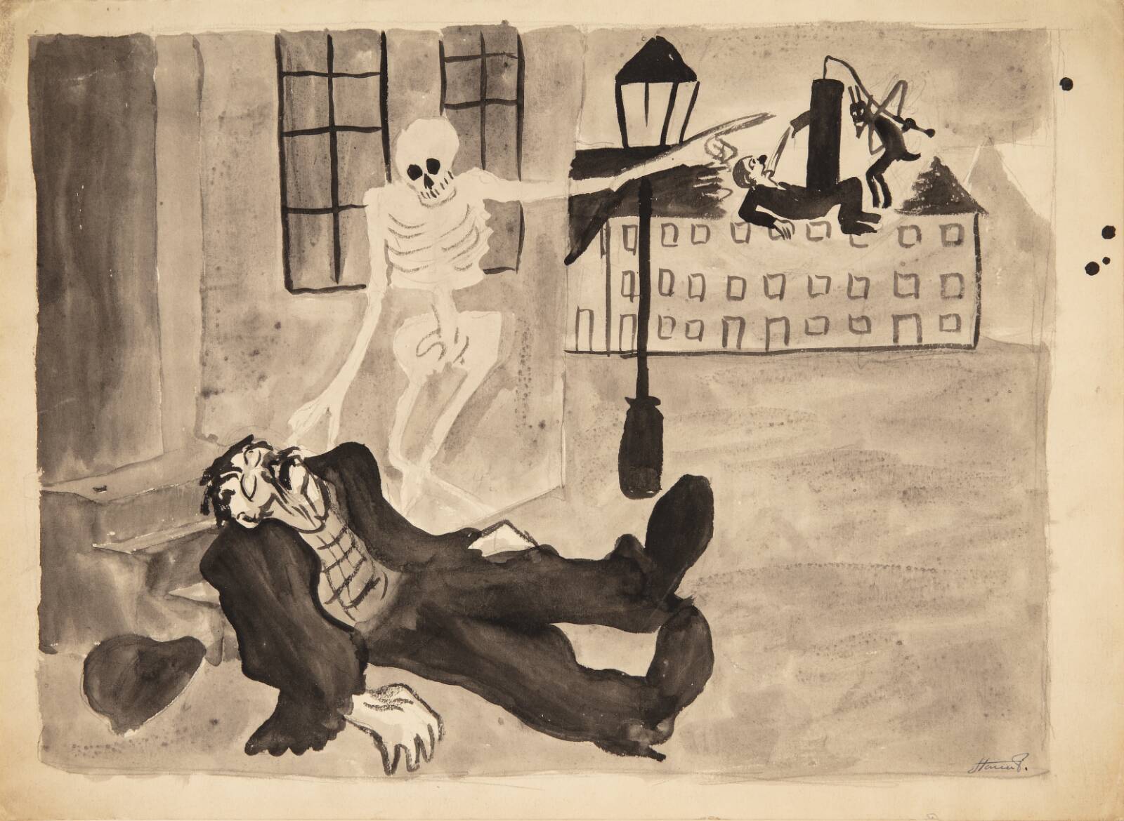 Døden og drankeren, Storm Petersen, Robert, 1908