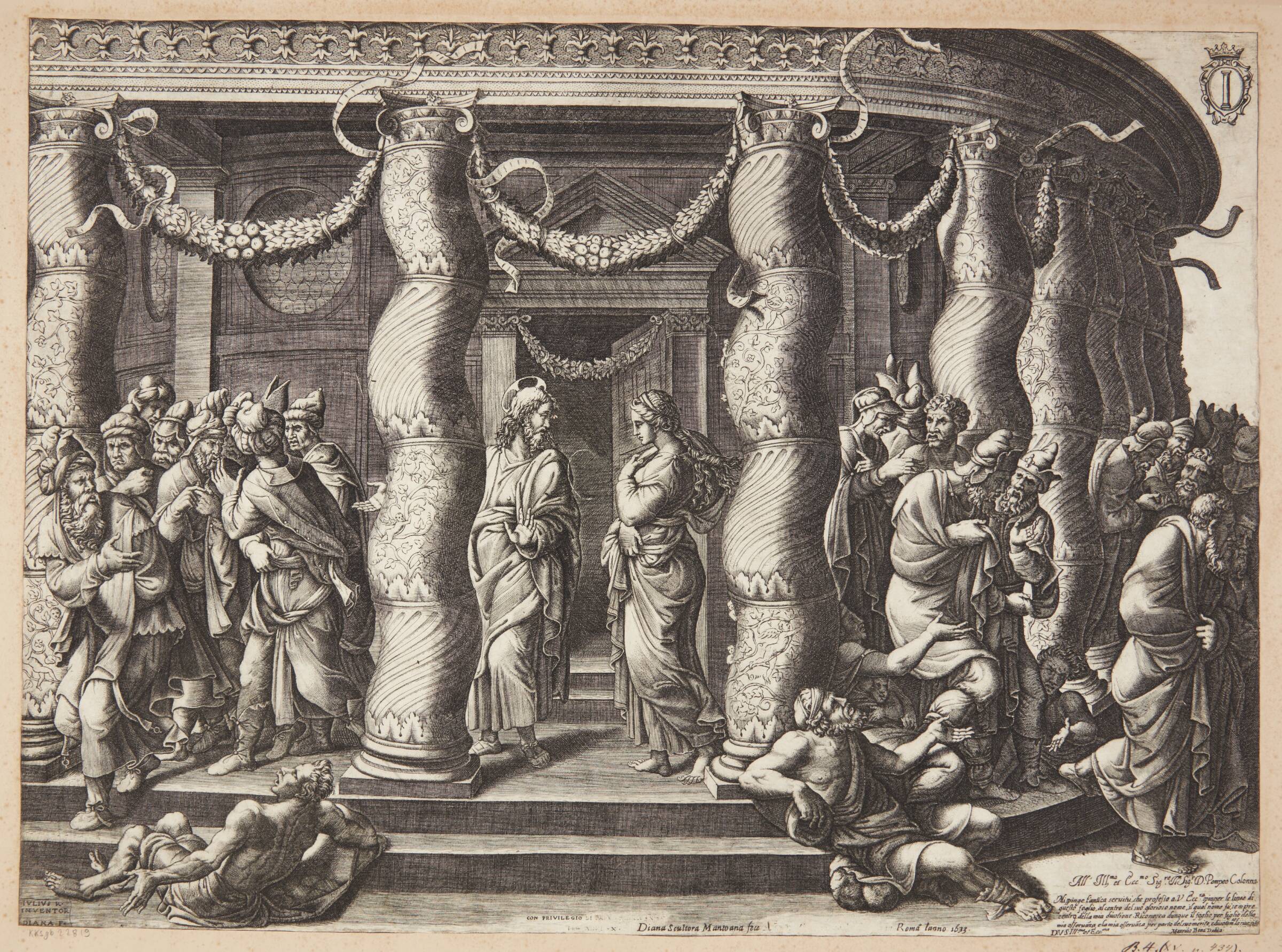Kristus og synderinden, Diana Scultori, 1575