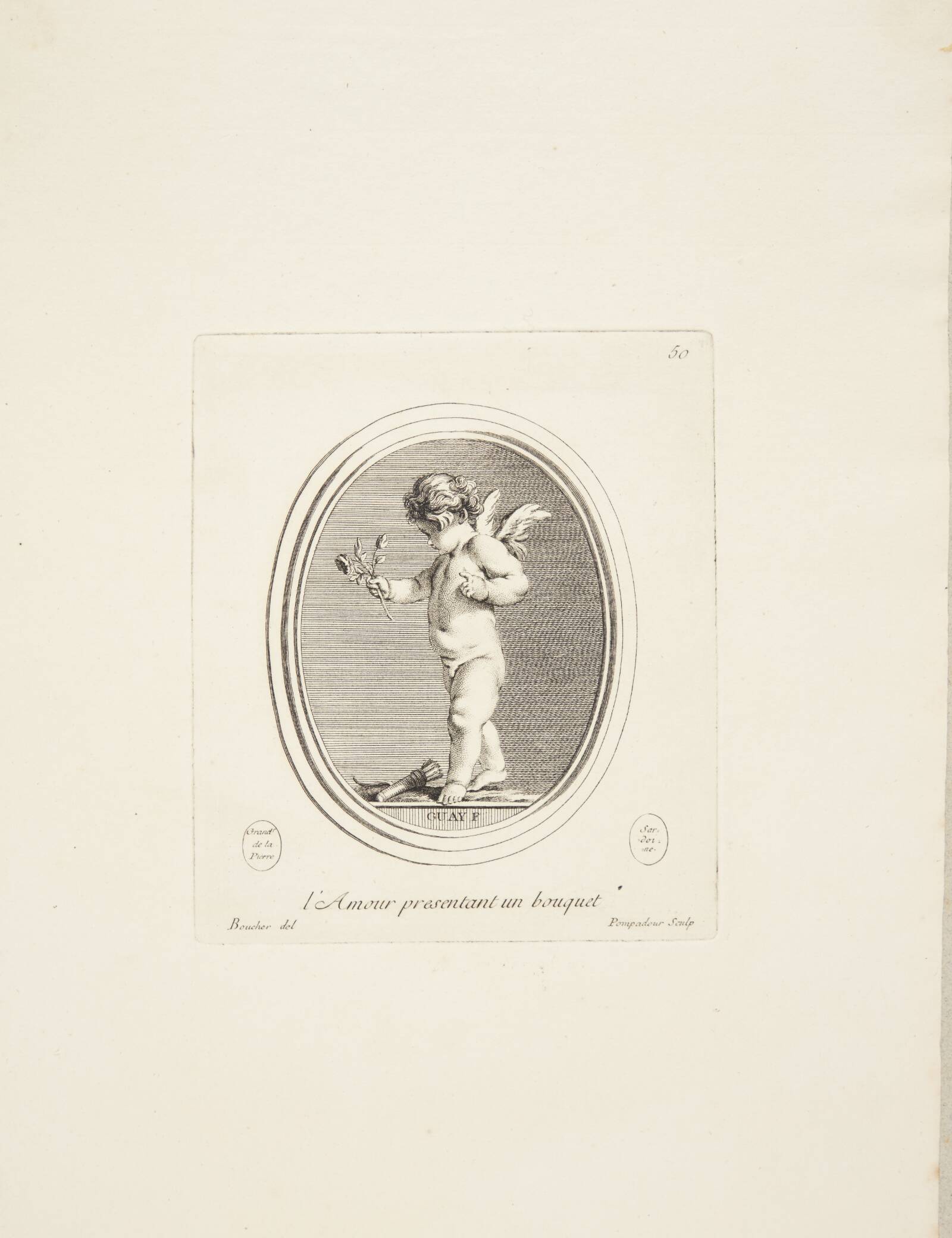 Amor forærer en buket, Madame de Pompadour, 1753-1757