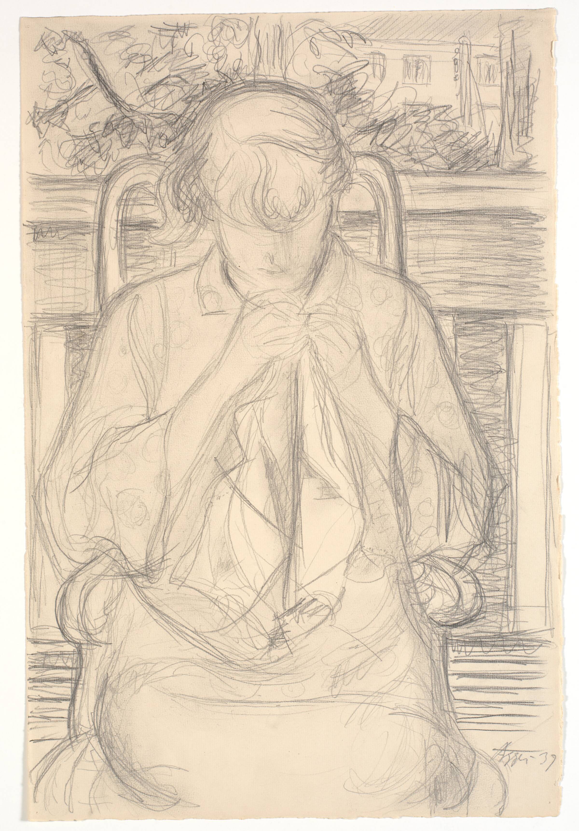 Syende dame (fru Ingeborg Agger), Knud Agger, 1937
