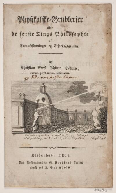 Titelblad til Chr. E. V. Schulge: "Physikalske grublerier [...]"
