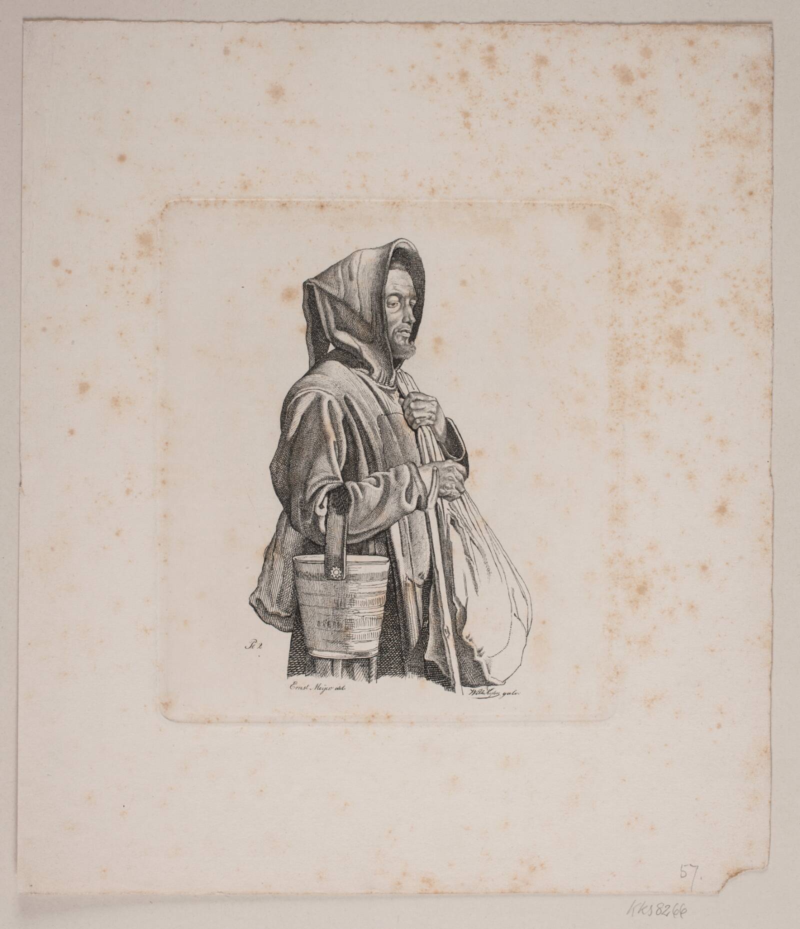En tiggermunk, Vilhelm Kyhn, 1842