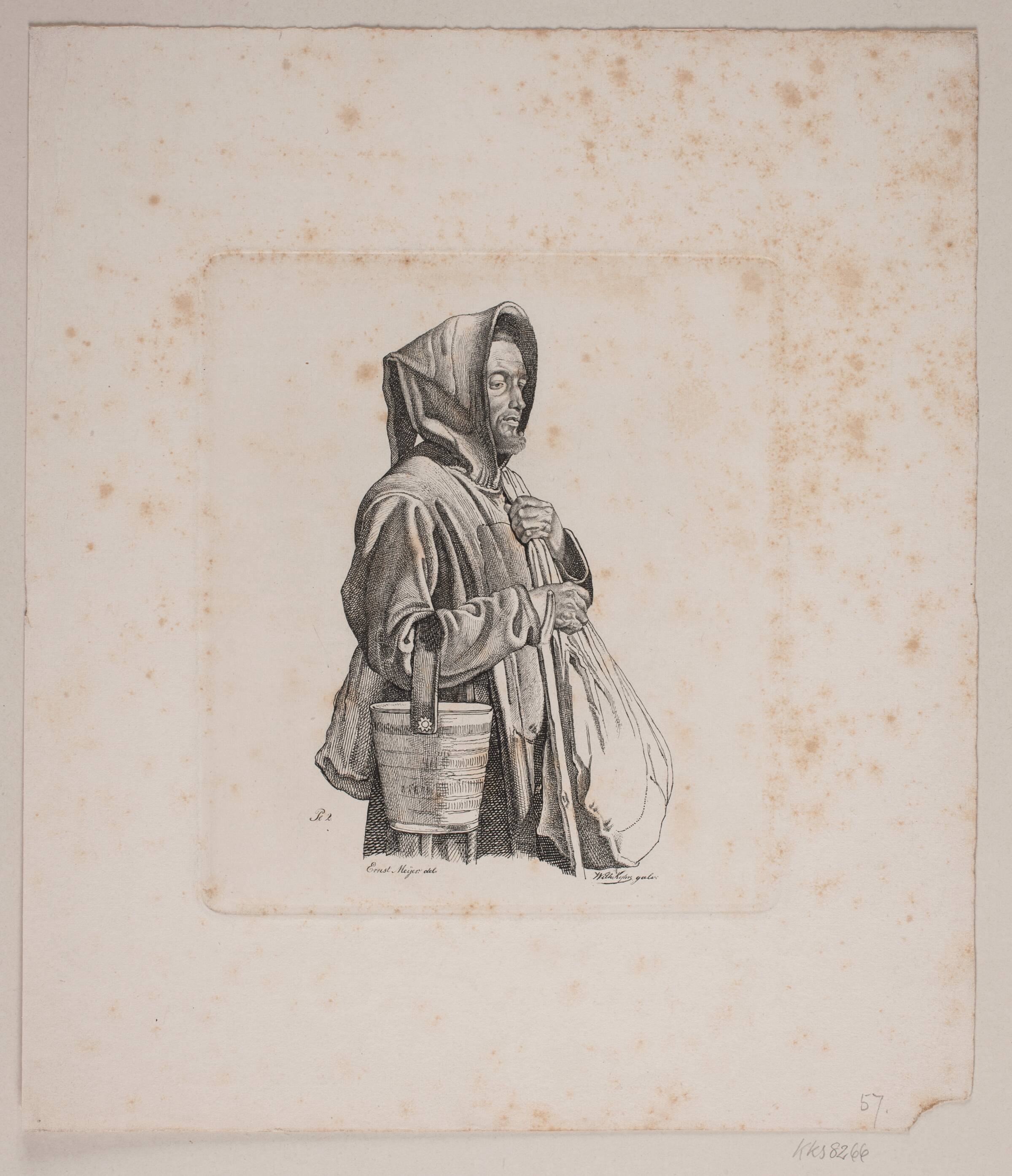 En tiggermunk, Vilhelm Kyhn, 1842