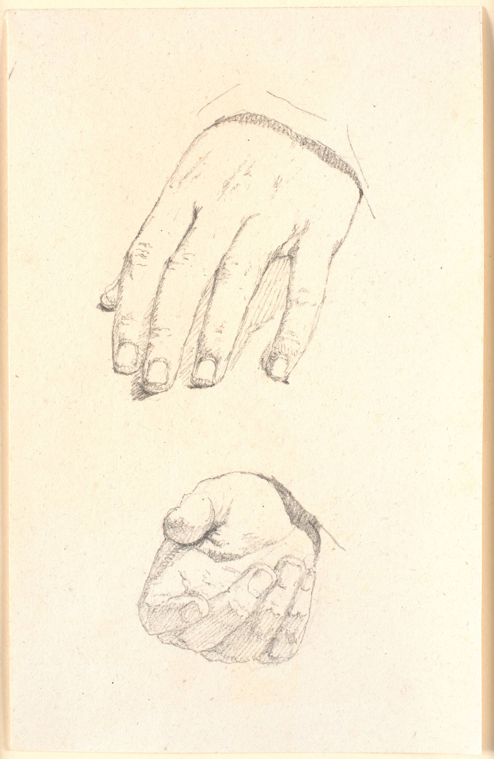 Studier af hænder, Christen Købke, 1810-1848