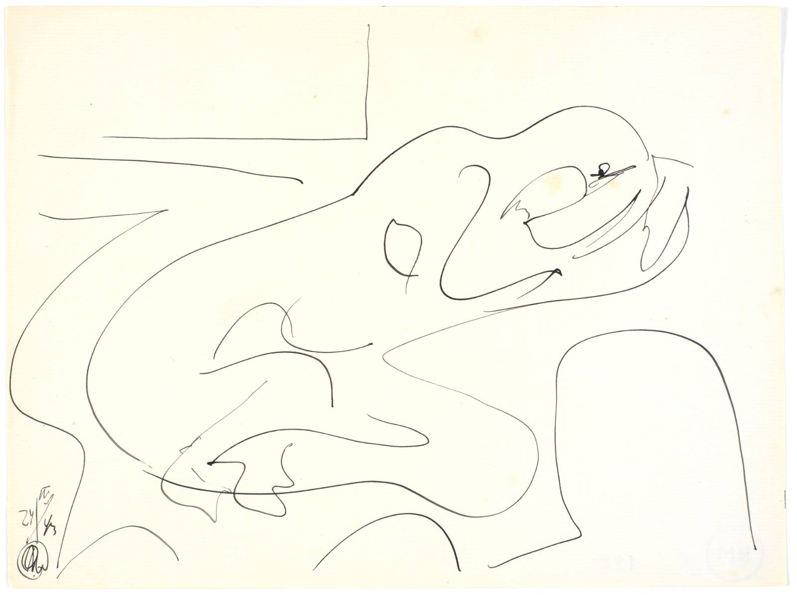 Liggende kvinde, Richard Mortensen, 1943